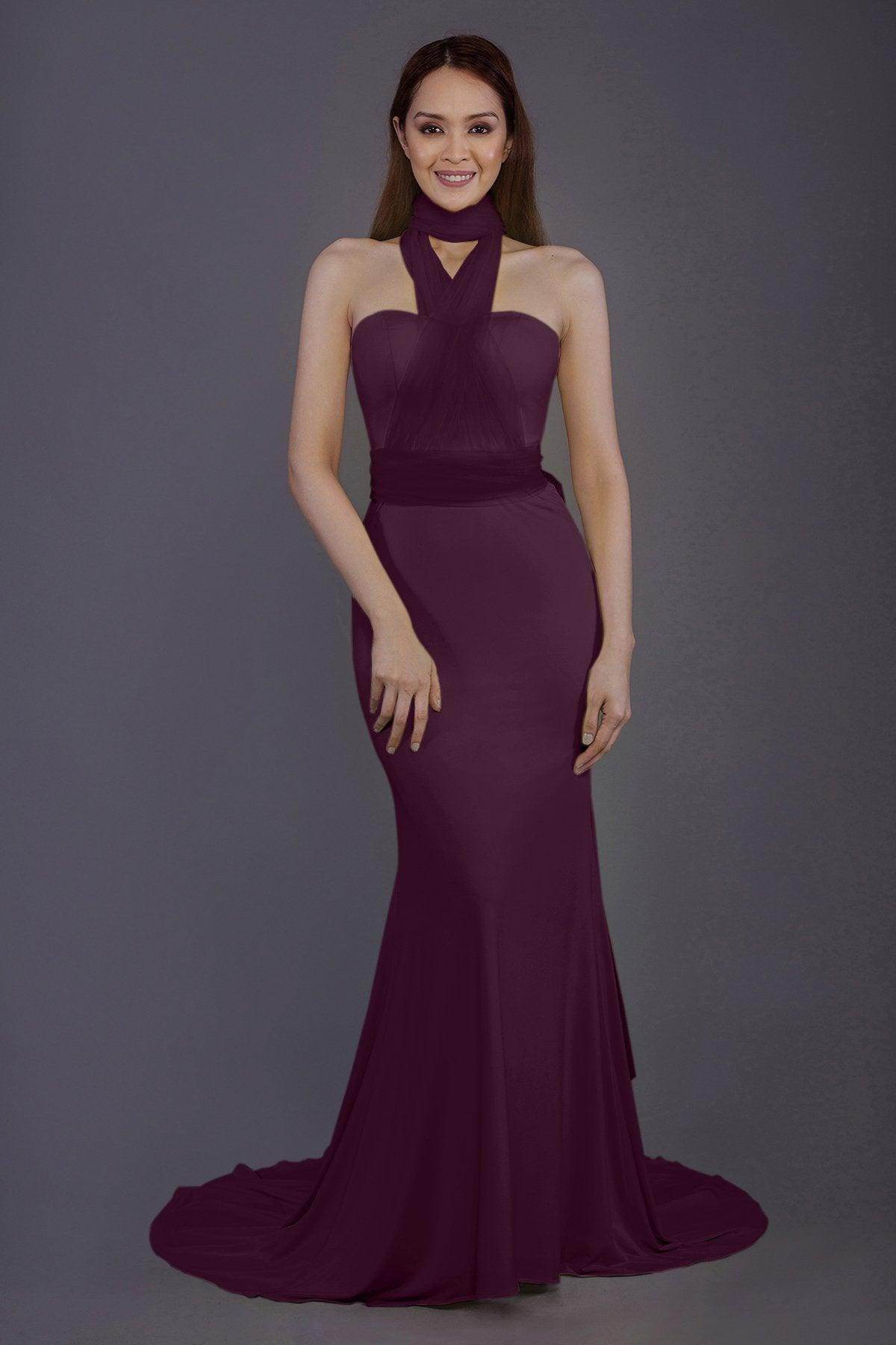Mermaid Court Train Knitted Fabric Bridesmaid Dress PR3498 - COCOMELODY