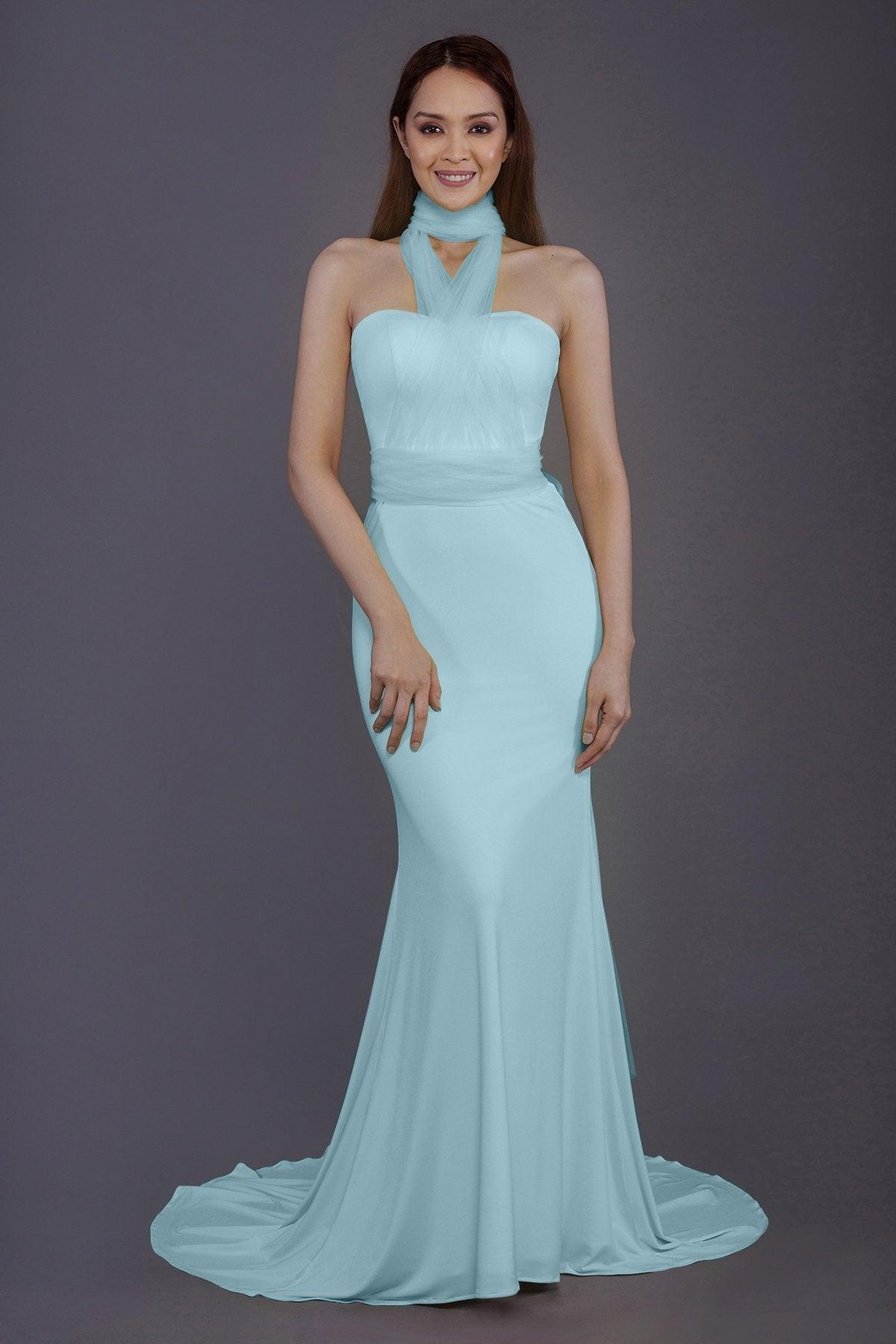 Mermaid Court Train Knitted Fabric Bridesmaid Dress PR3498 - COCOMELODY