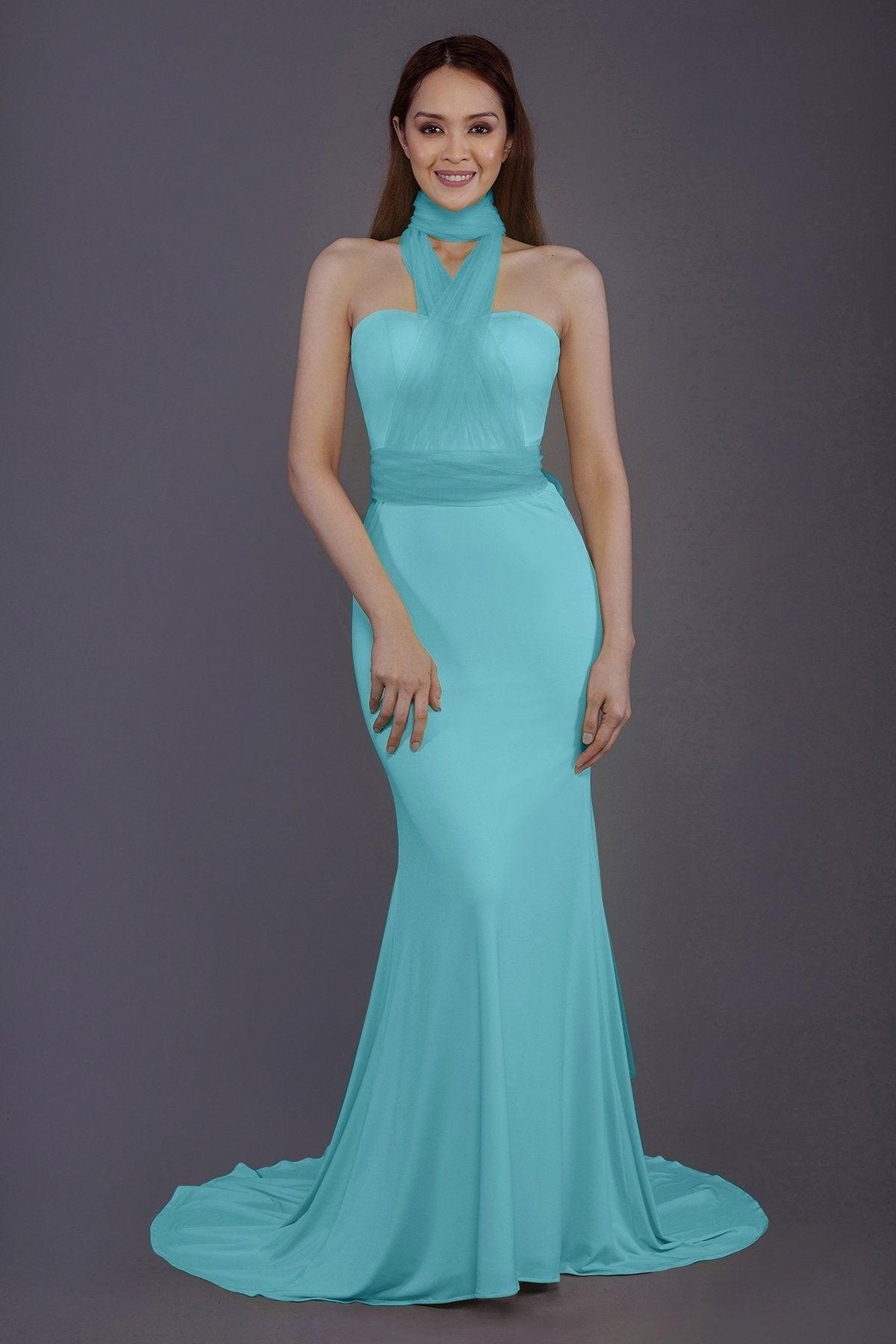 Mermaid Court Train Knitted Fabric Bridesmaid Dress PR3498 - COCOMELODY