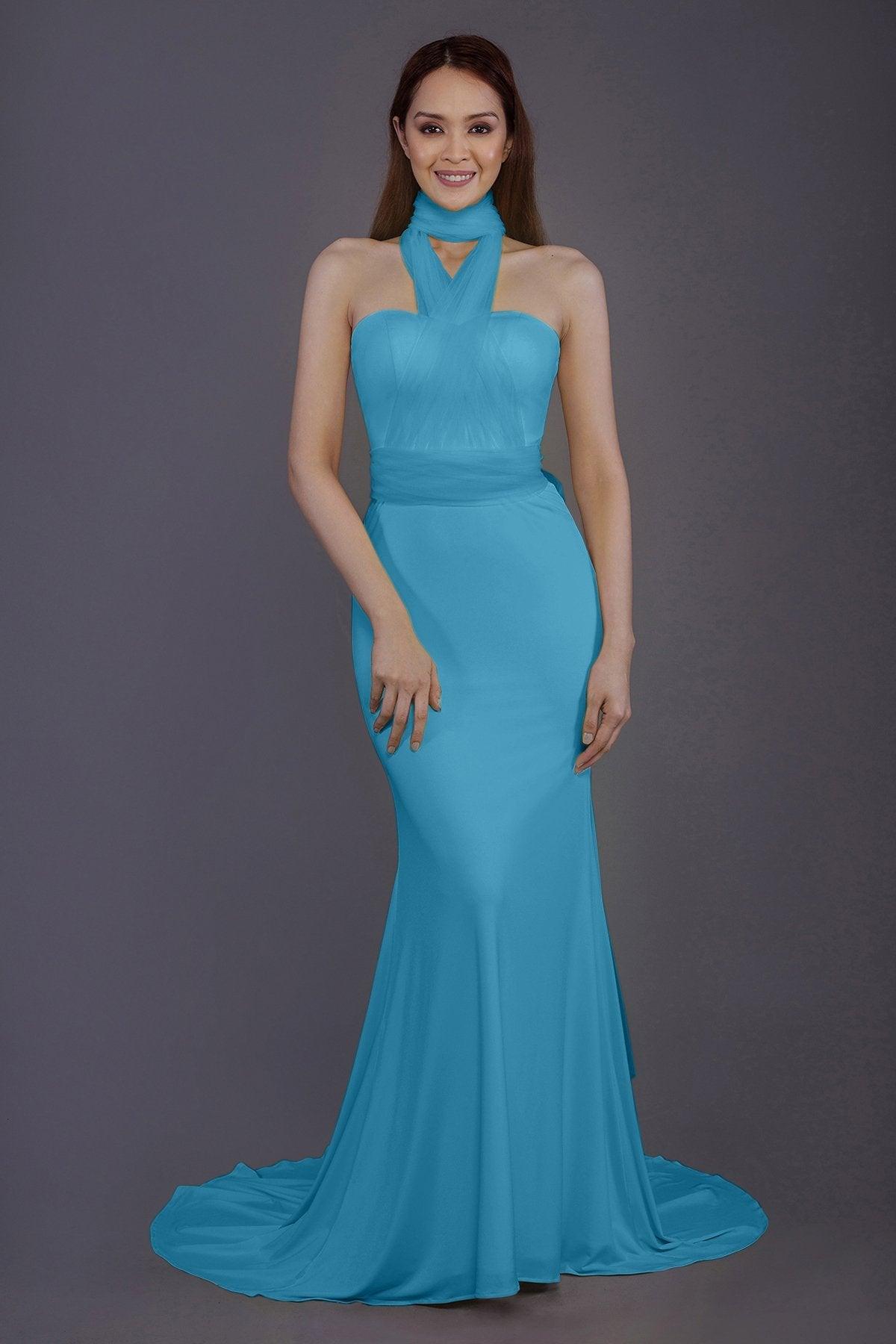 Mermaid Court Train Knitted Fabric Bridesmaid Dress PR3498 - COCOMELODY