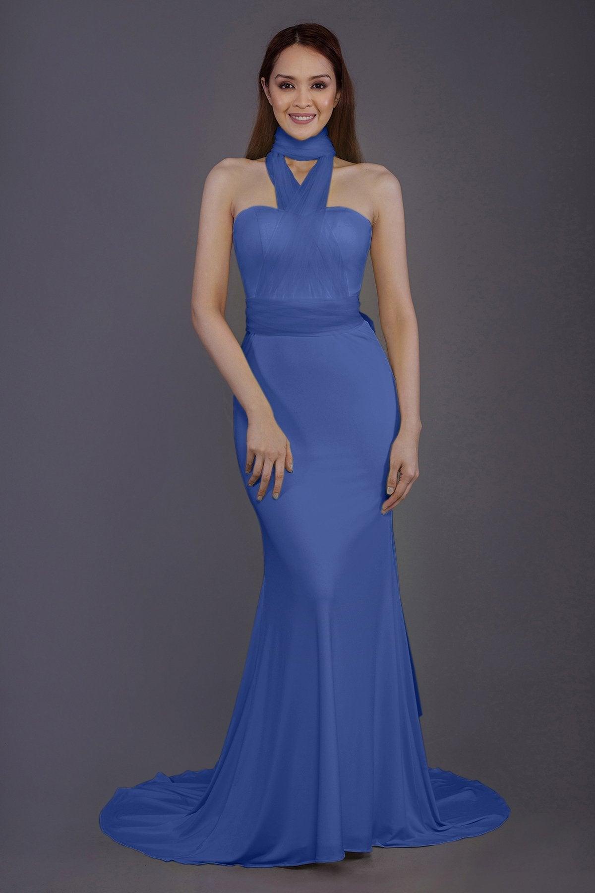 Mermaid Court Train Knitted Fabric Bridesmaid Dress PR3498 - COCOMELODY