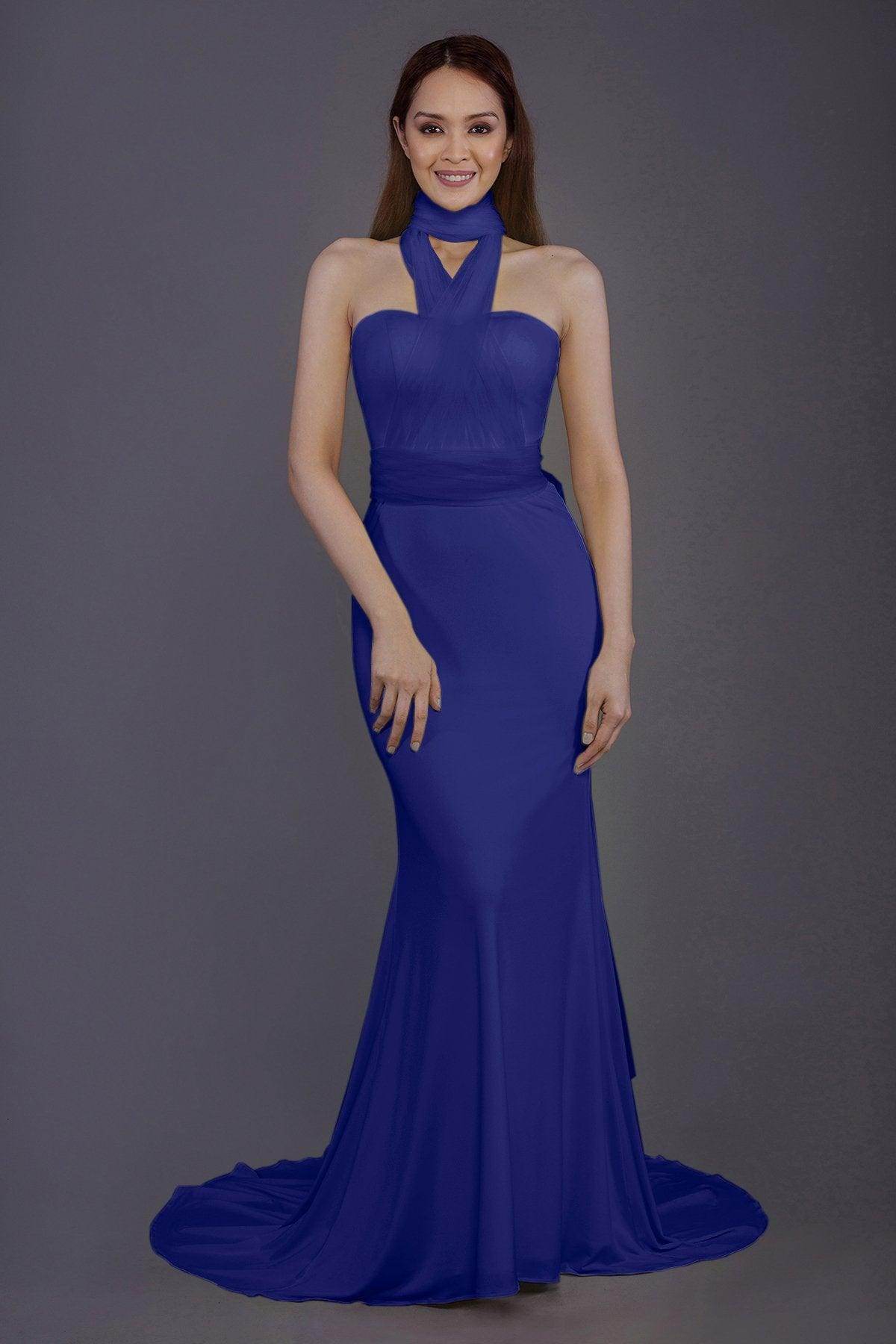 Mermaid Court Train Knitted Fabric Bridesmaid Dress PR3498 - COCOMELODY