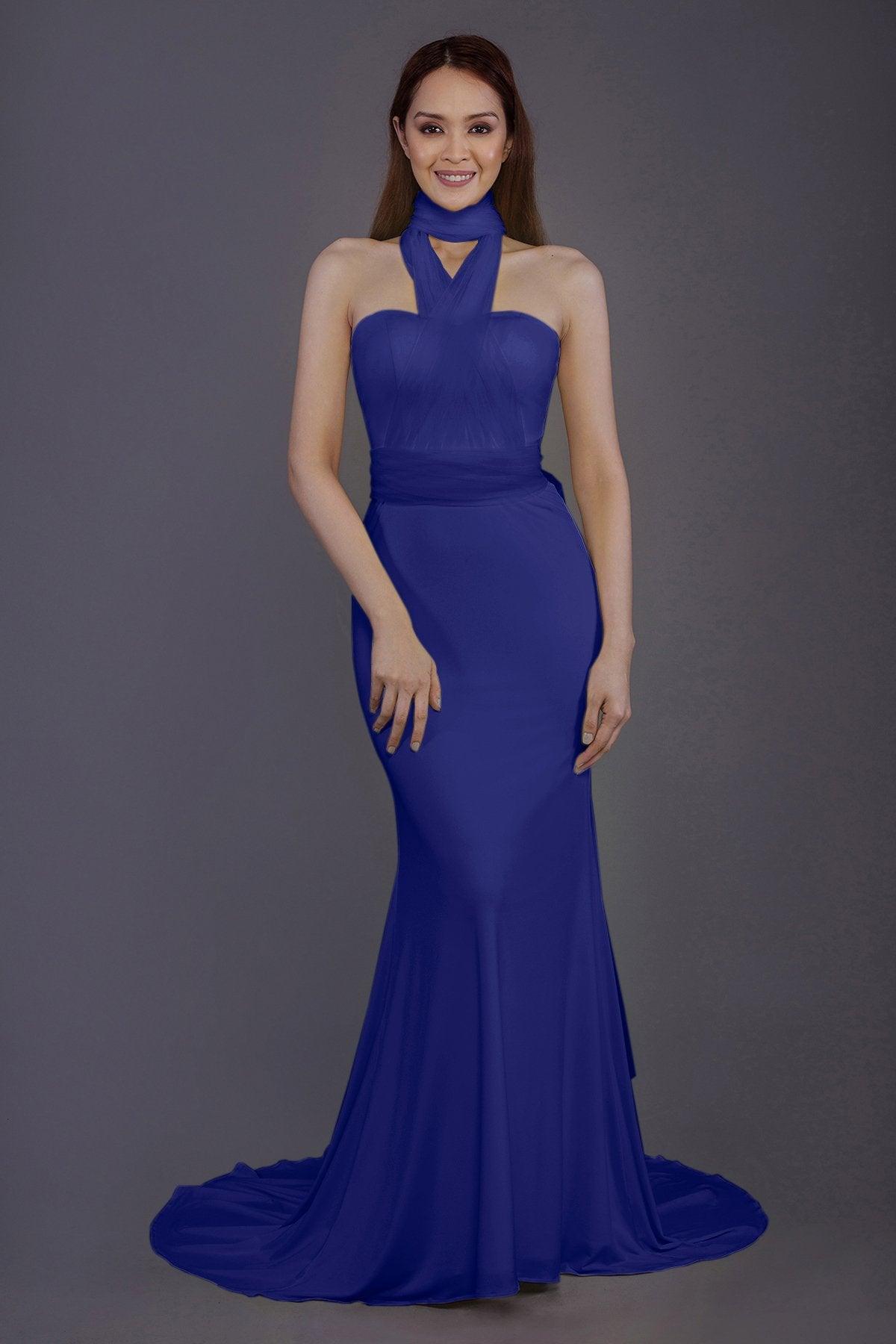 Mermaid Court Train Knitted Fabric Bridesmaid Dress PR3498 - COCOMELODY