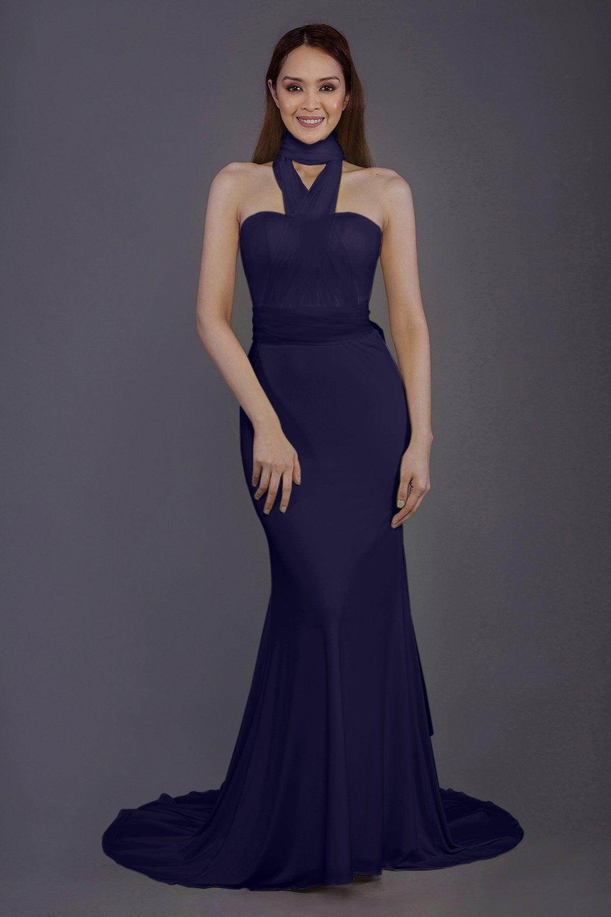 Mermaid Court Train Knitted Fabric Bridesmaid Dress PR3498 - COCOMELODY