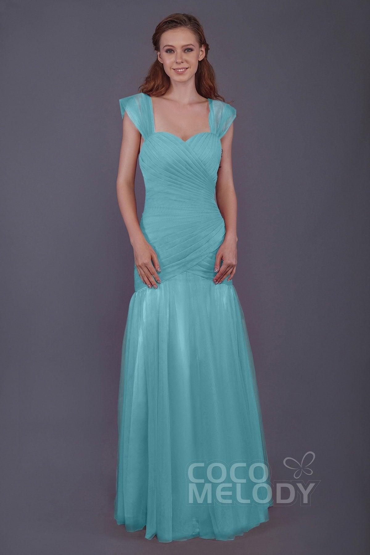 Trumpet-Mermaid Floor Length Tulle Bridesmaid Dress PR3500 - COCOMELODY