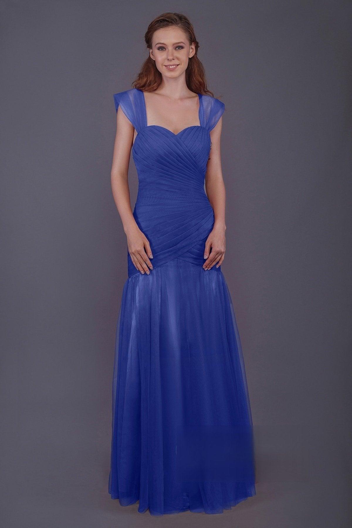 Trumpet-Mermaid Floor Length Tulle Bridesmaid Dress PR3500 - COCOMELODY