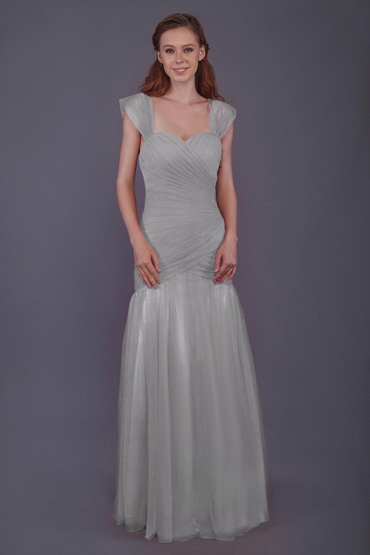 Trumpet-Mermaid Floor Length Tulle Bridesmaid Dress PR3500 - COCOMELODY