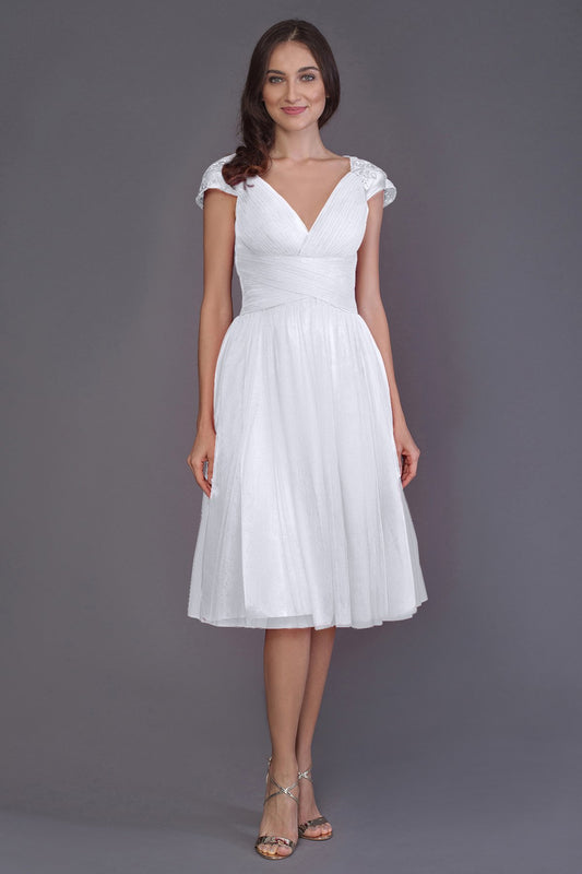 A-Line Knee Length Tulle Bridesmaid Dress PR3515