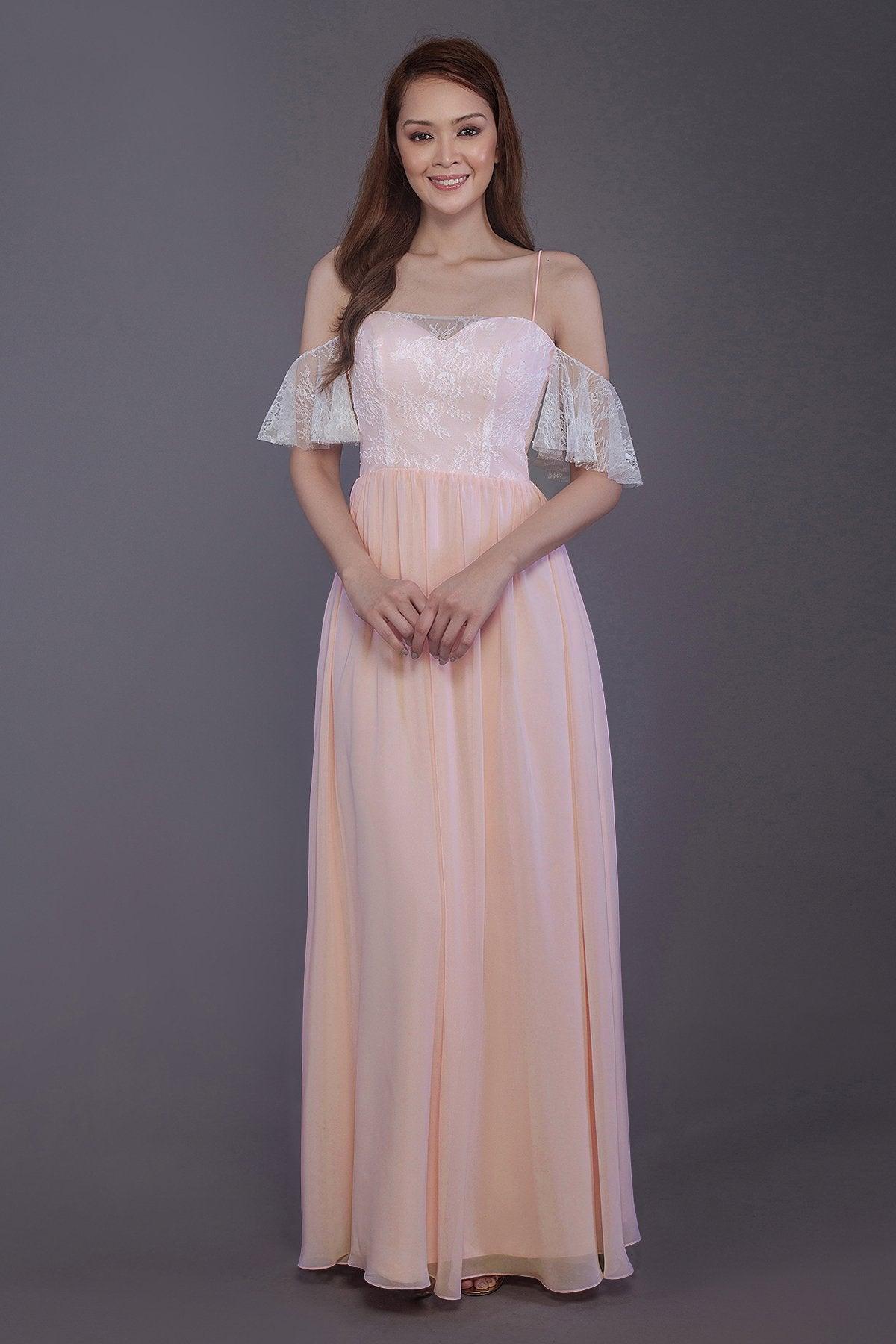 Sheath-Column Floor Length Chiffon Bridesmaid Dress PR3521 - COCOMELODY