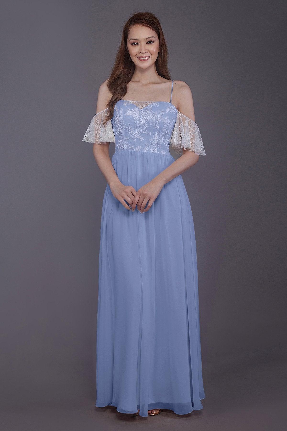 Sheath-Column Floor Length Chiffon Bridesmaid Dress PR3521 - COCOMELODY