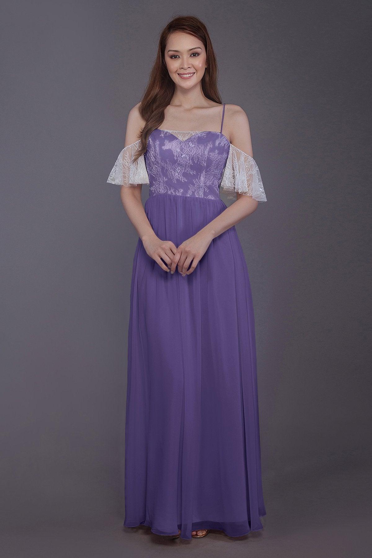 Sheath-Column Floor Length Chiffon Bridesmaid Dress PR3521 - COCOMELODY