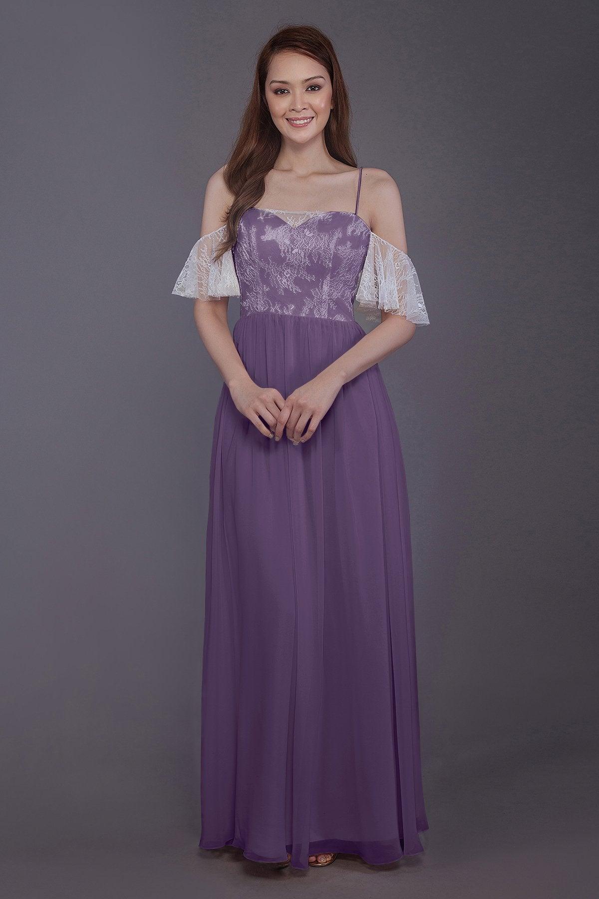 Sheath-Column Floor Length Chiffon Bridesmaid Dress PR3521 - COCOMELODY