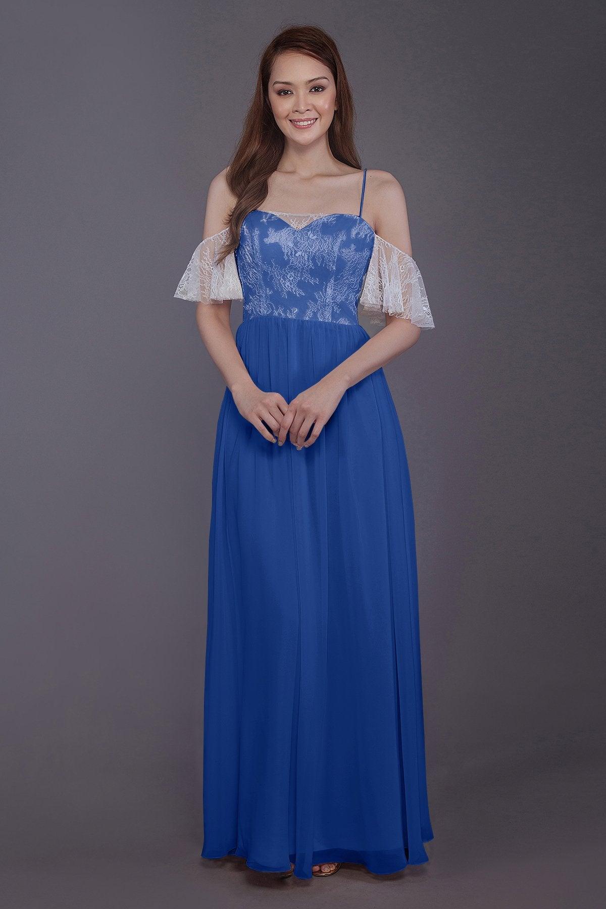 Sheath-Column Floor Length Chiffon Bridesmaid Dress PR3521 - COCOMELODY