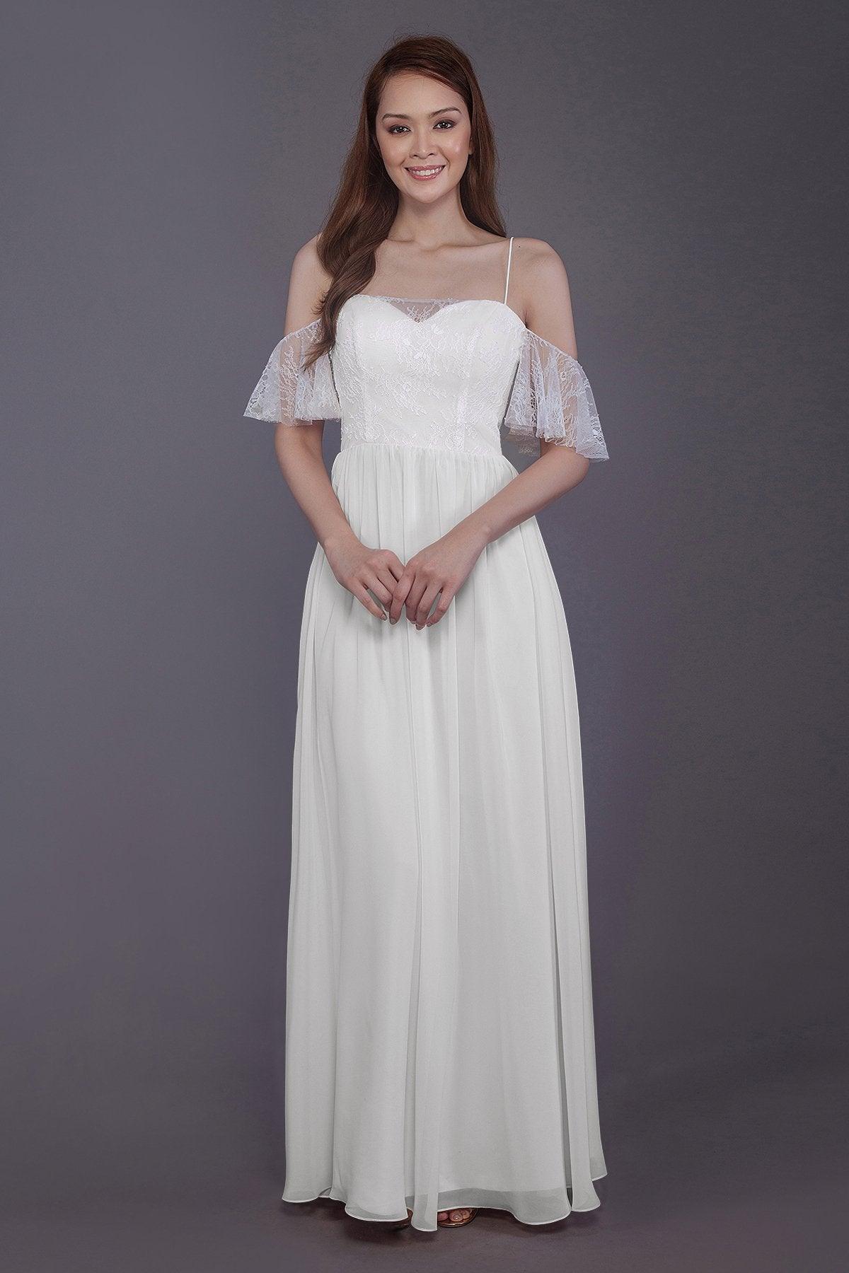 Sheath-Column Floor Length Chiffon Bridesmaid Dress PR3521 - COCOMELODY