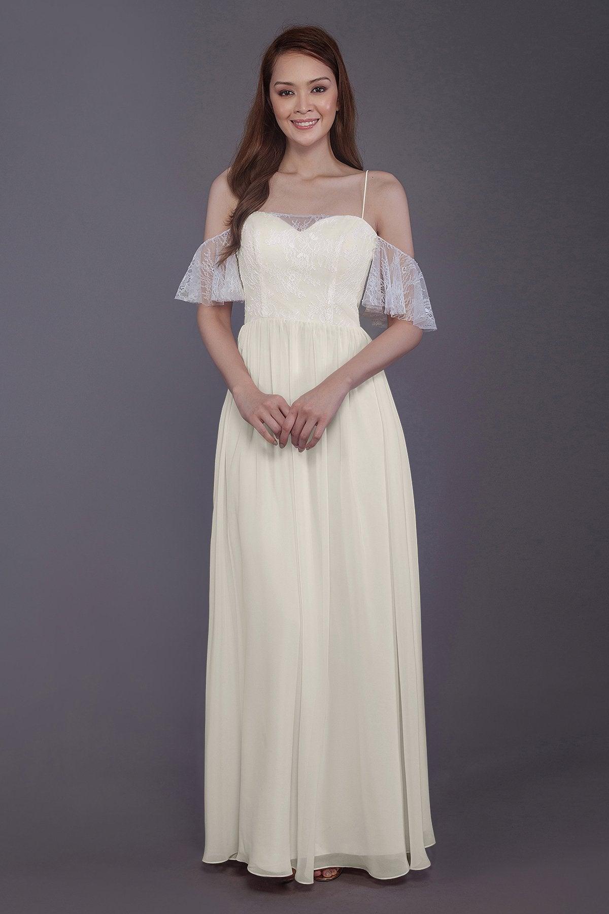 Sheath-Column Floor Length Chiffon Bridesmaid Dress PR3521 - COCOMELODY