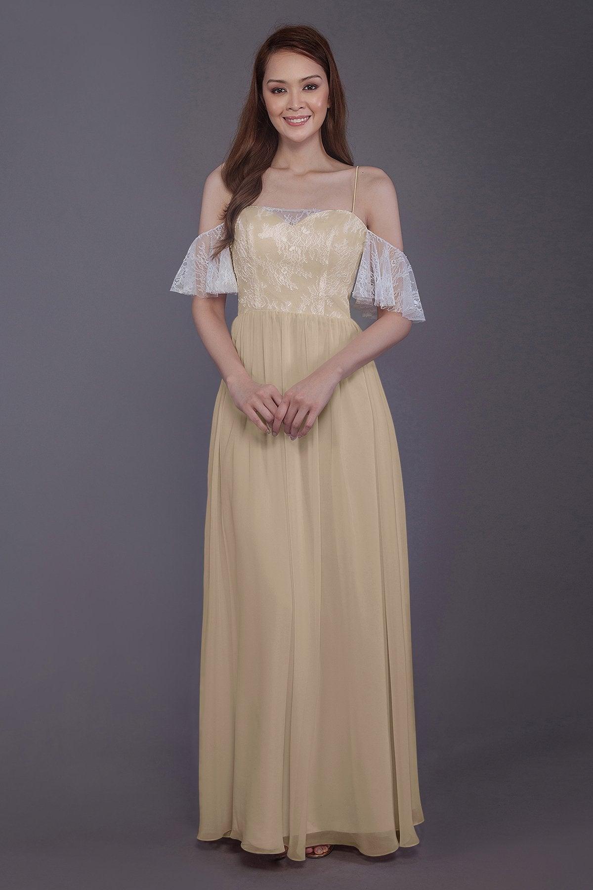 Sheath-Column Floor Length Chiffon Bridesmaid Dress PR3521 - COCOMELODY