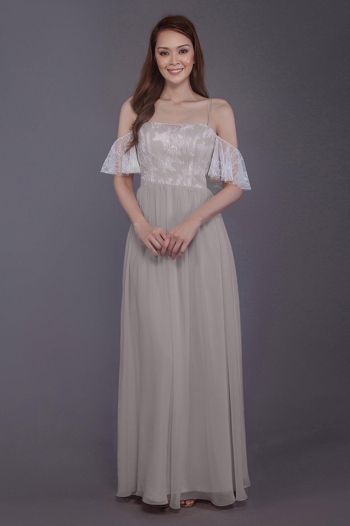 Sheath-Column Floor Length Chiffon Bridesmaid Dress PR3521 - COCOMELODY
