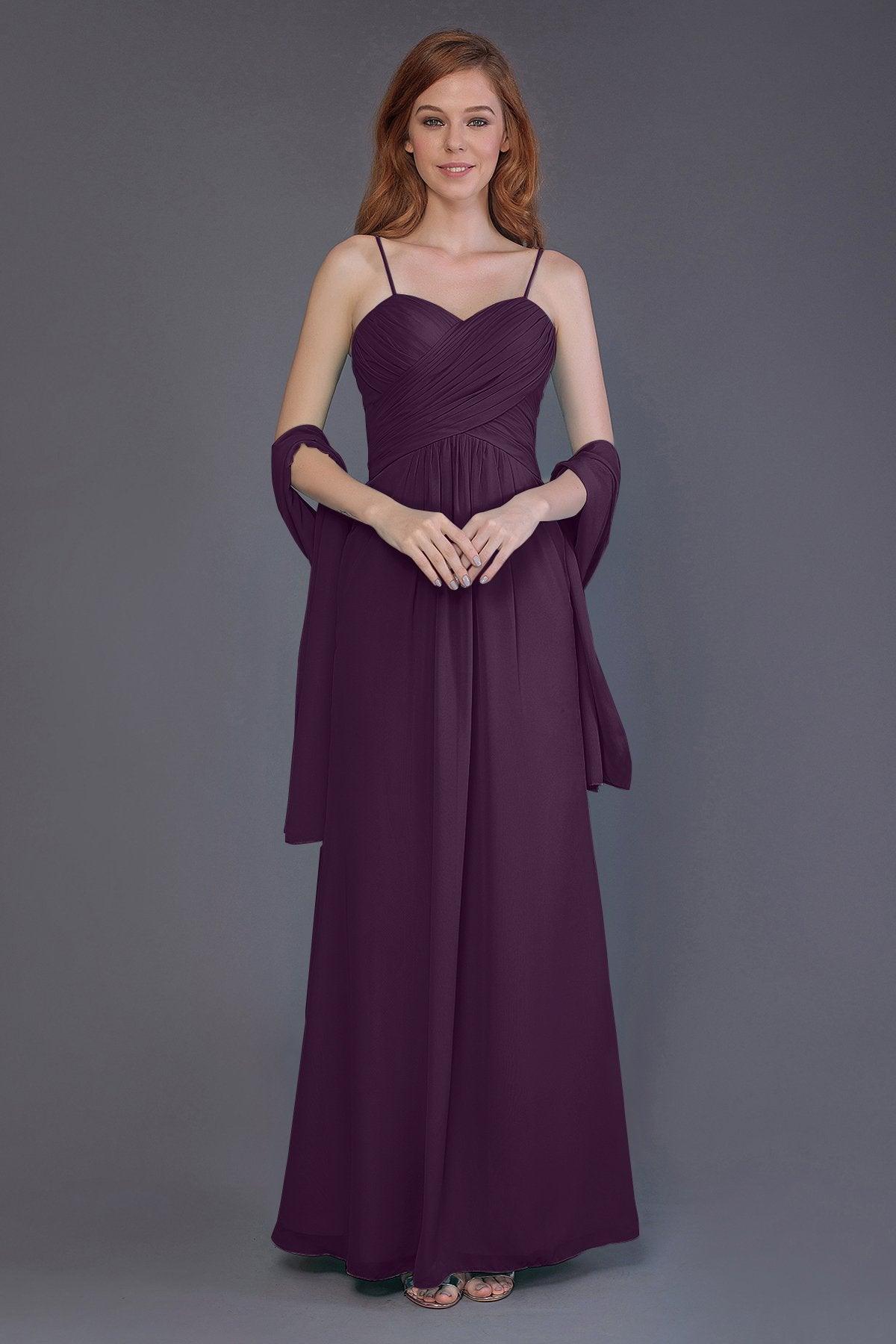 Sheath-Column Floor Length Chiffon Bridesmaid Dress PR3544 - COCOMELODY