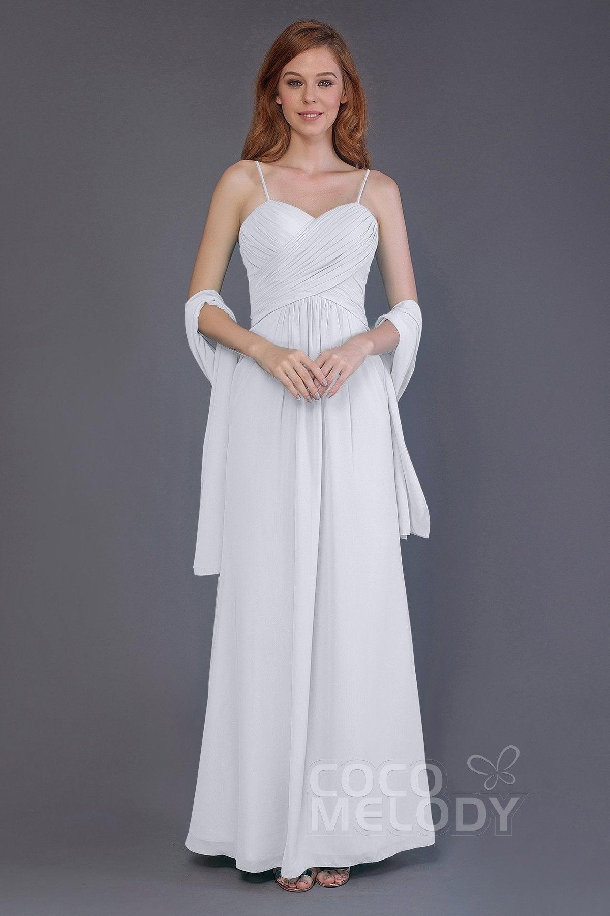 Sheath-Column Floor Length Chiffon Bridesmaid Dress PR3544 - COCOMELODY