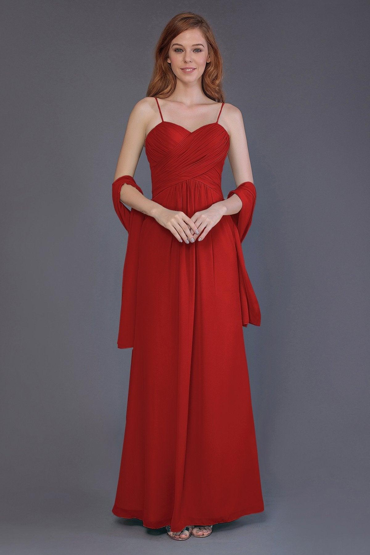Sheath-Column Floor Length Chiffon Bridesmaid Dress PR3544 - COCOMELODY