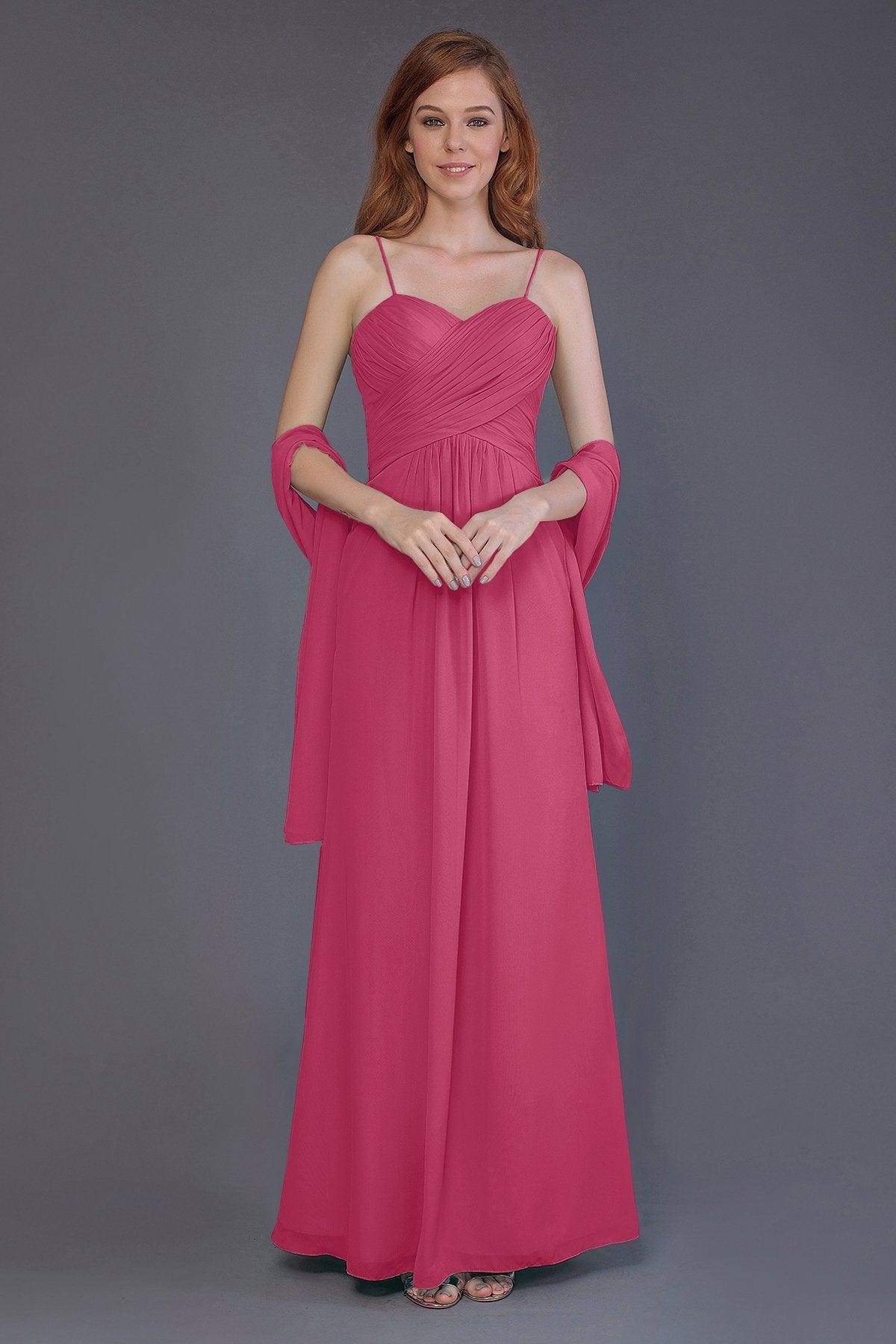 Sheath-Column Floor Length Chiffon Bridesmaid Dress PR3544 - COCOMELODY