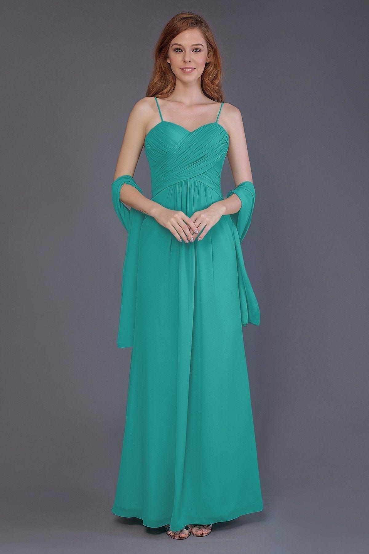 Sheath-Column Floor Length Chiffon Bridesmaid Dress PR3544 - COCOMELODY