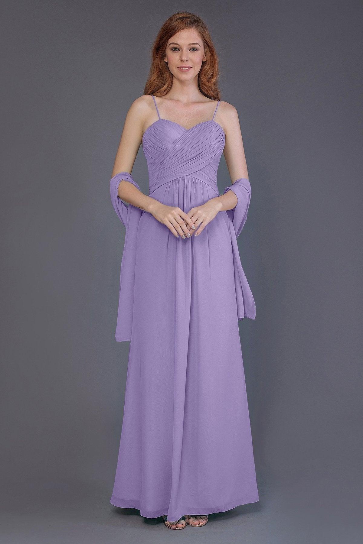 Sheath-Column Floor Length Chiffon Bridesmaid Dress PR3544 - COCOMELODY