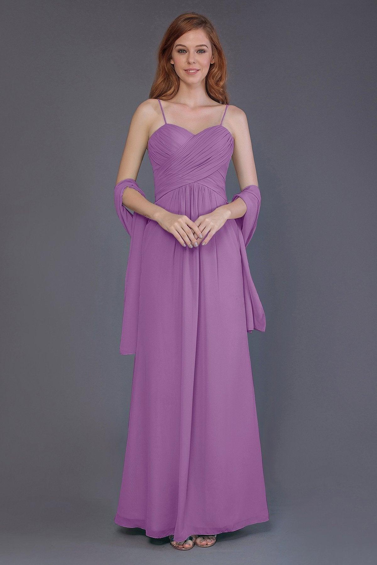 Sheath-Column Floor Length Chiffon Bridesmaid Dress PR3544 - COCOMELODY