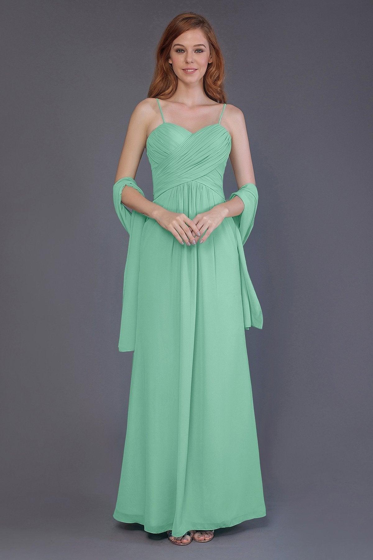 Sheath-Column Floor Length Chiffon Bridesmaid Dress PR3544 - COCOMELODY