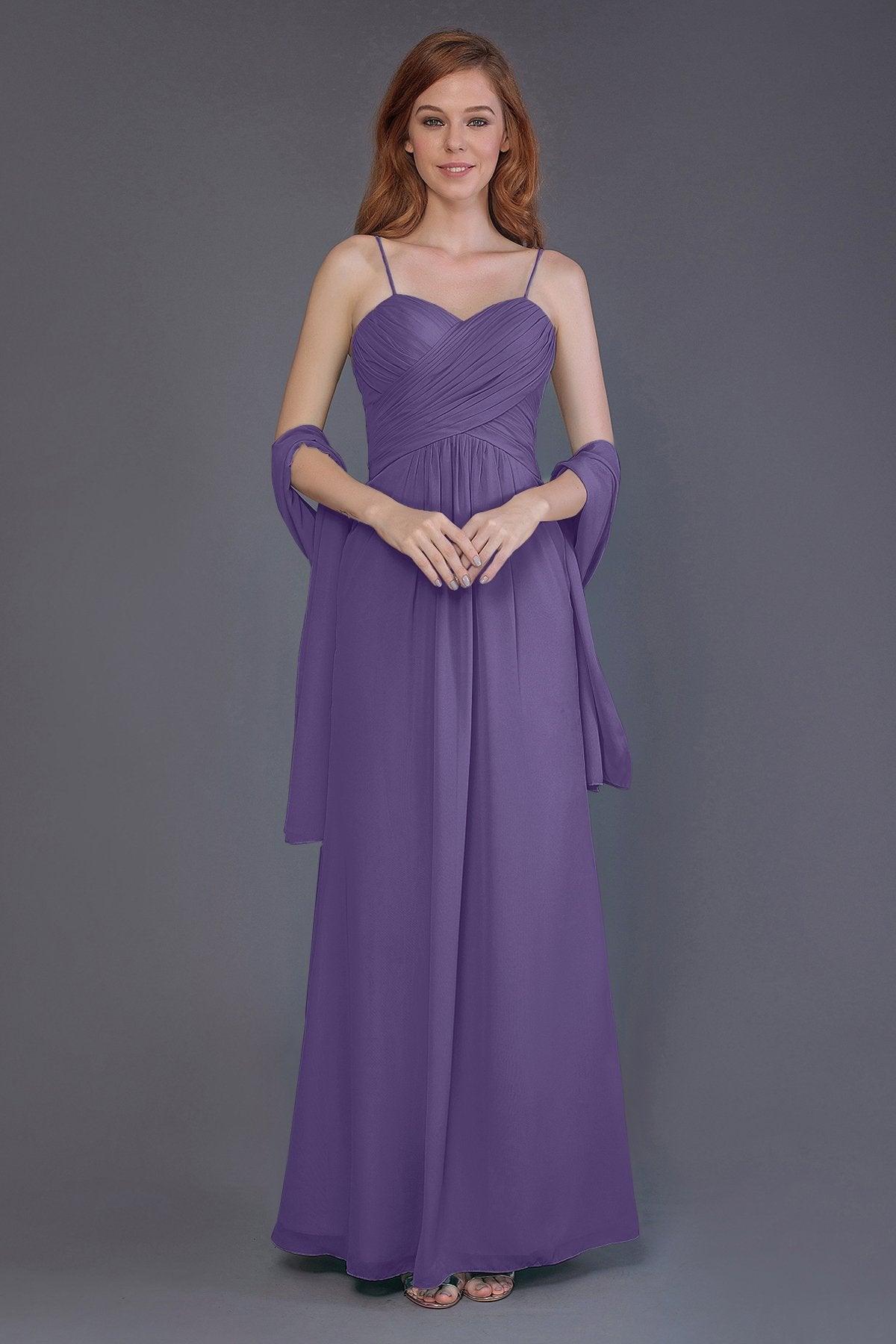 Sheath-Column Floor Length Chiffon Bridesmaid Dress PR3544 - COCOMELODY
