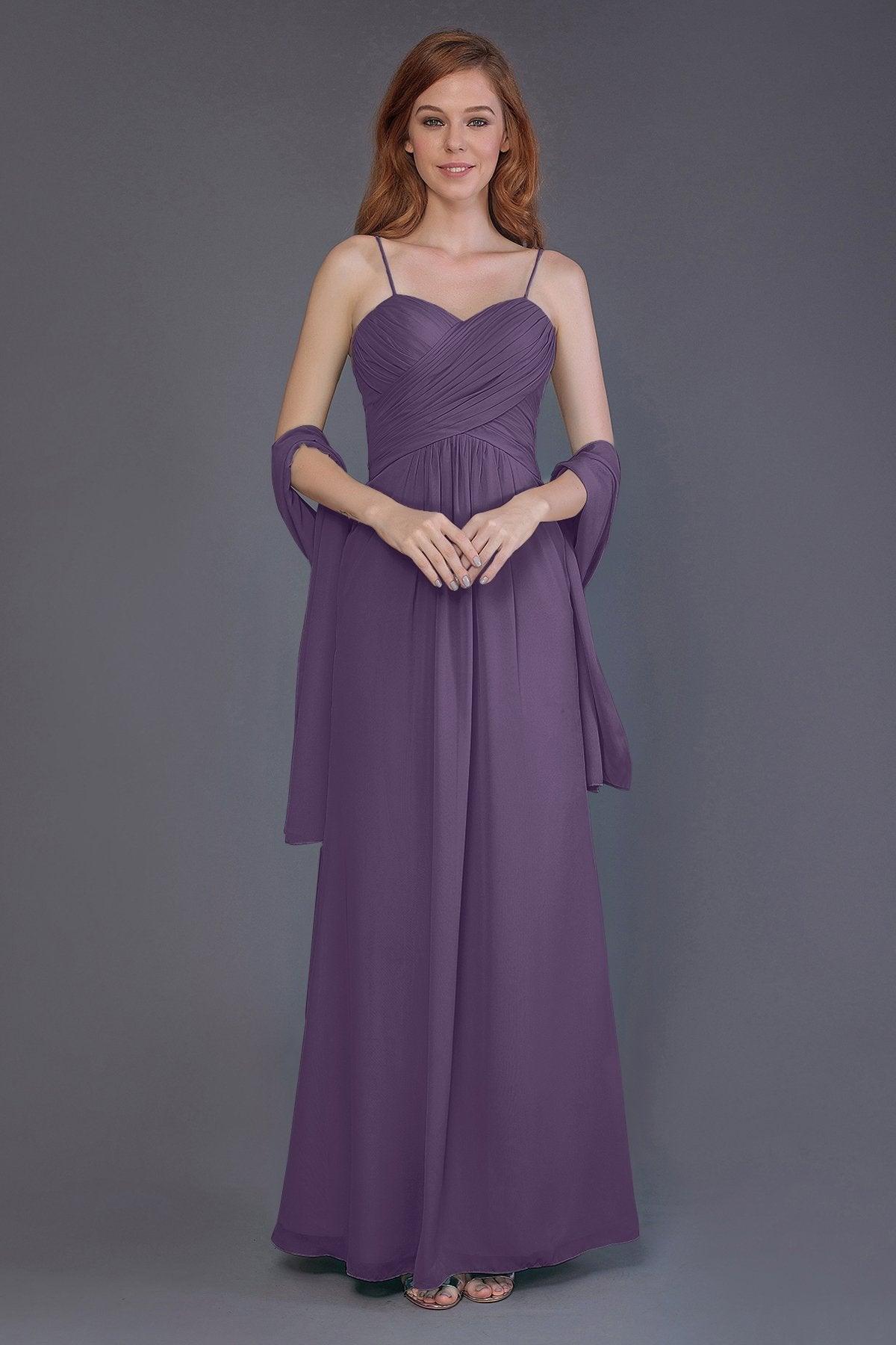 Sheath-Column Floor Length Chiffon Bridesmaid Dress PR3544 - COCOMELODY