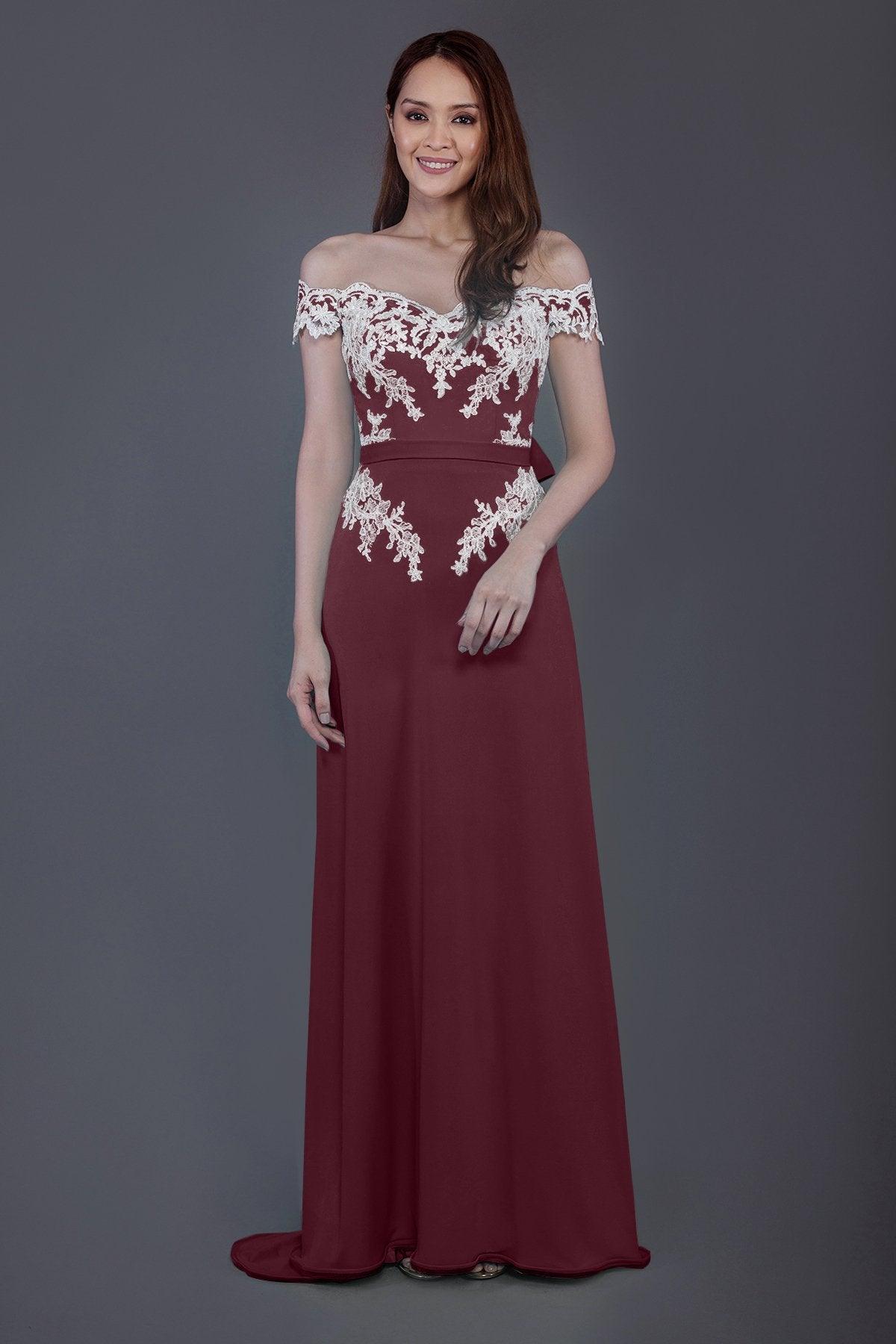 Sheath Sweep Train Knitted Fabric Bridesmaid Dress PR3561 - COCOMELODY