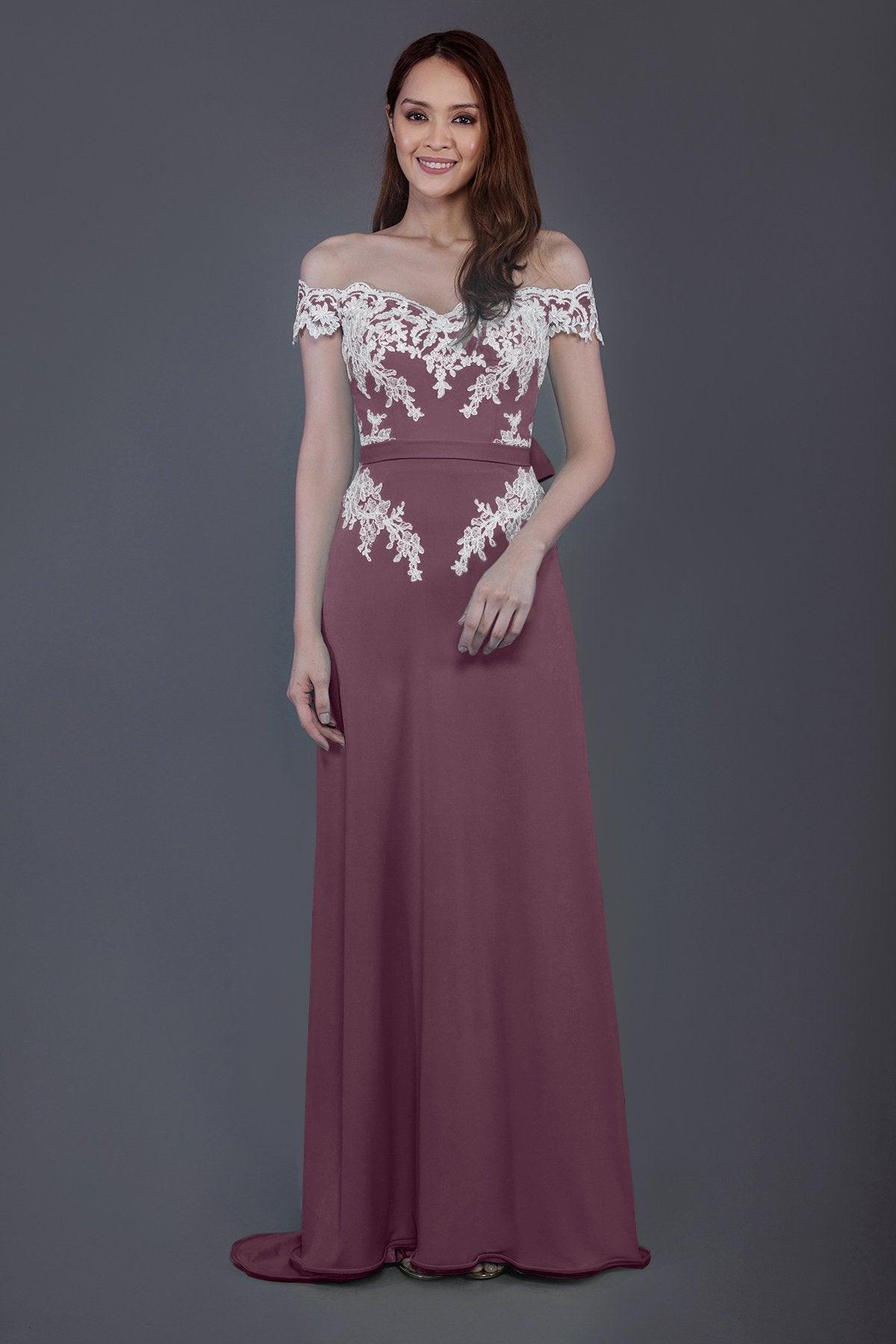 Sheath Sweep Train Knitted Fabric Bridesmaid Dress PR3561 - COCOMELODY