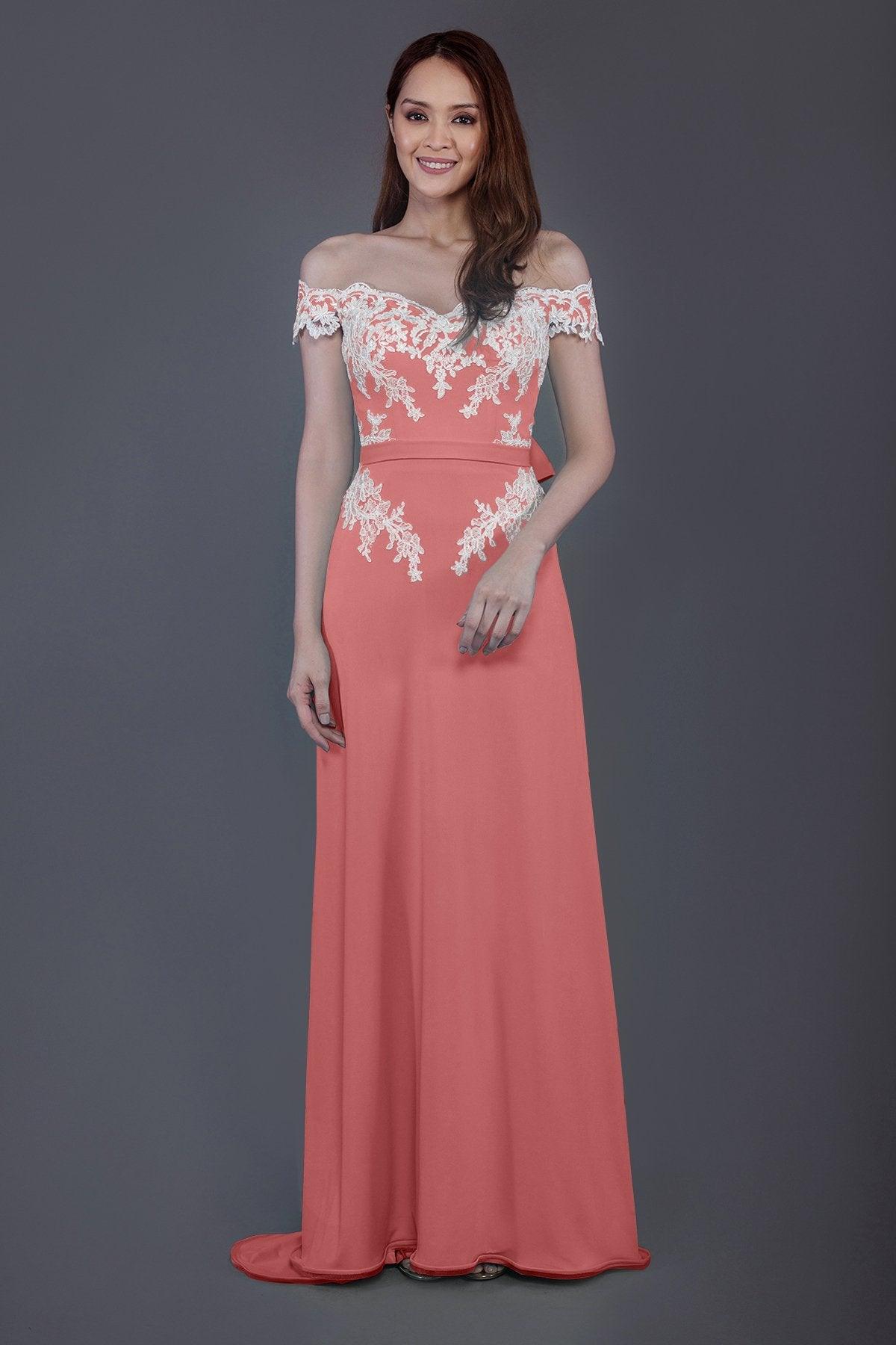 Sheath Sweep Train Knitted Fabric Bridesmaid Dress PR3561 - COCOMELODY