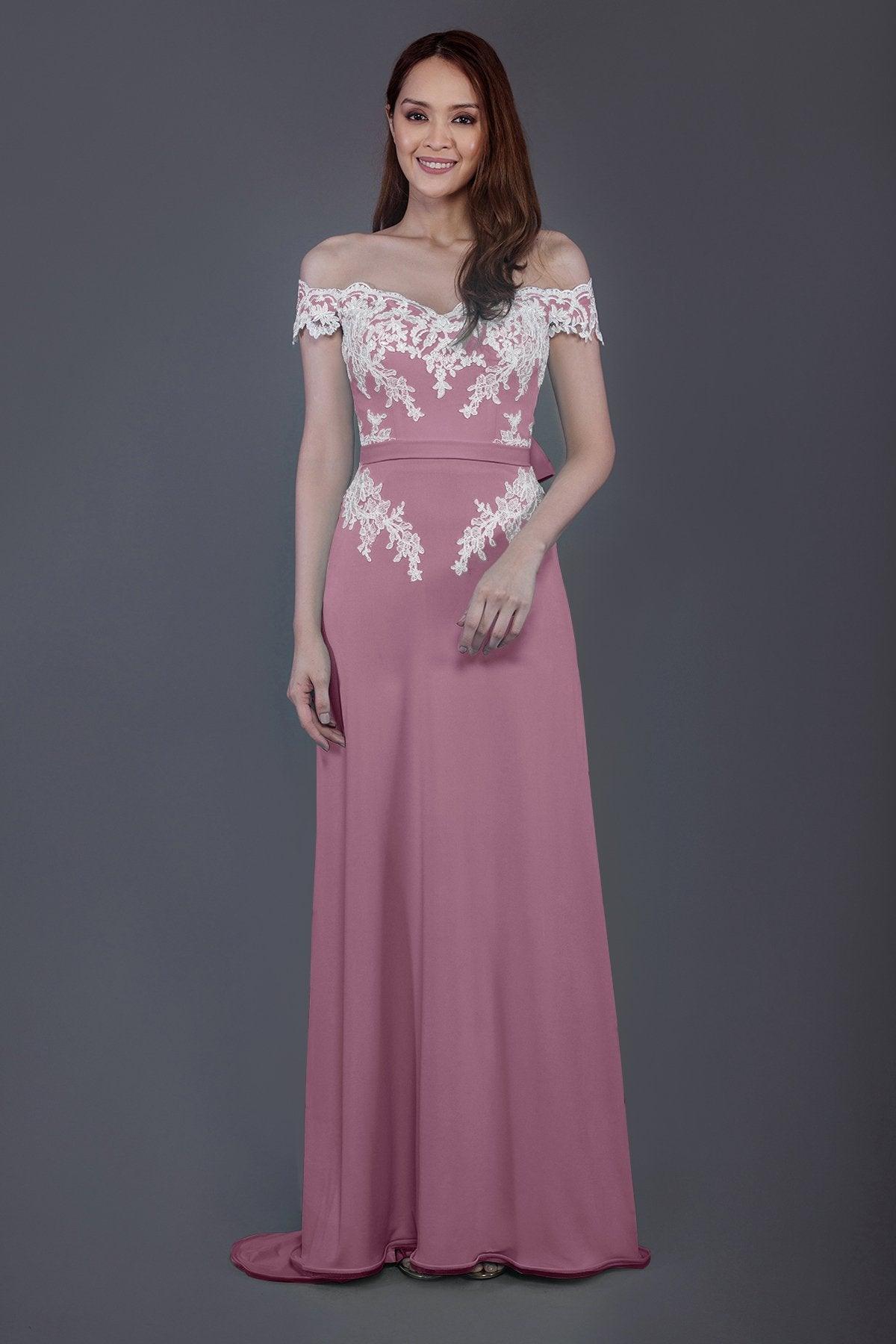 Sheath Sweep Train Knitted Fabric Bridesmaid Dress PR3561 - COCOMELODY