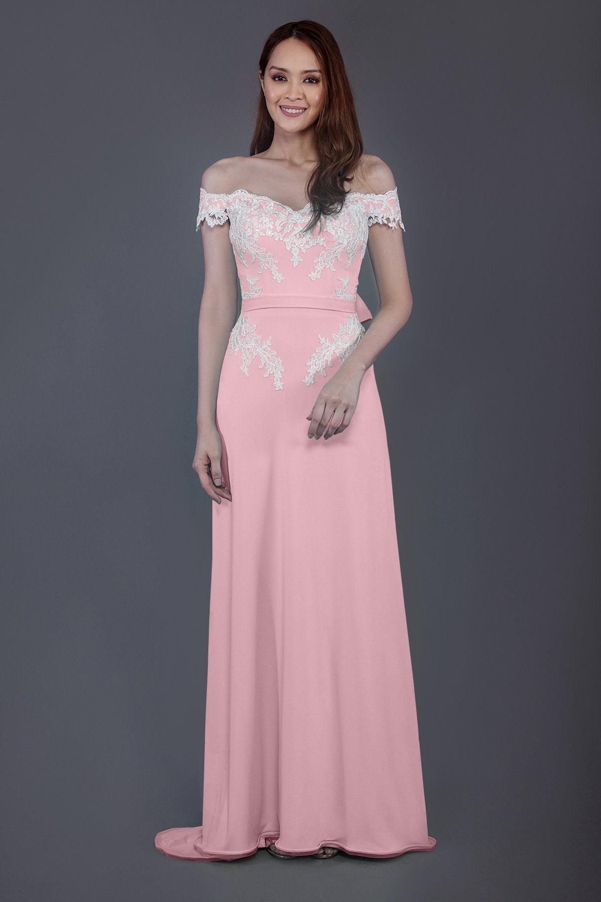 Sheath Sweep Train Knitted Fabric Bridesmaid Dress PR3561 - COCOMELODY