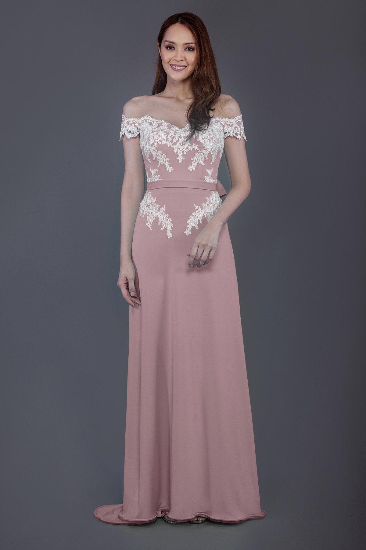 Sheath Sweep Train Knitted Fabric Bridesmaid Dress PR3561 - COCOMELODY