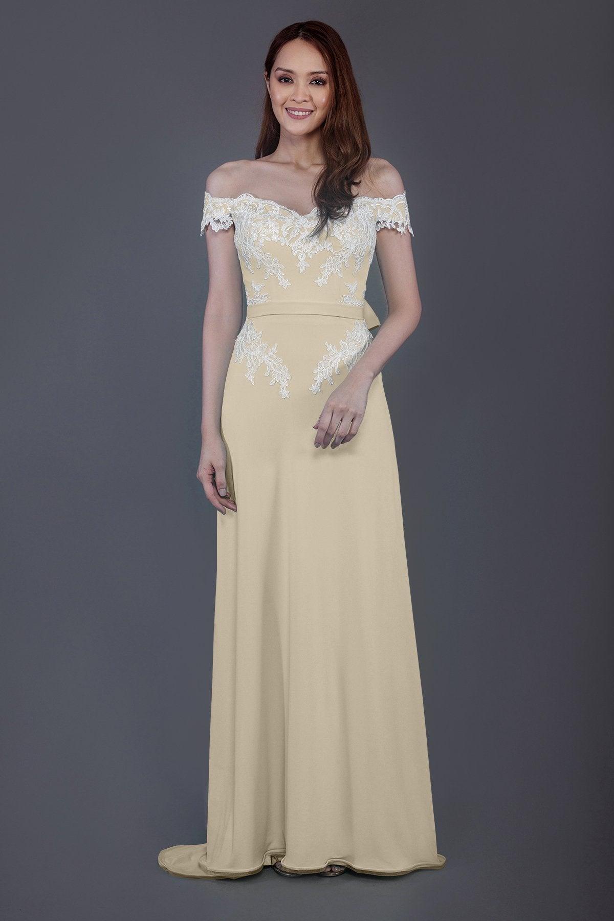 Sheath Sweep Train Knitted Fabric Bridesmaid Dress PR3561 - COCOMELODY