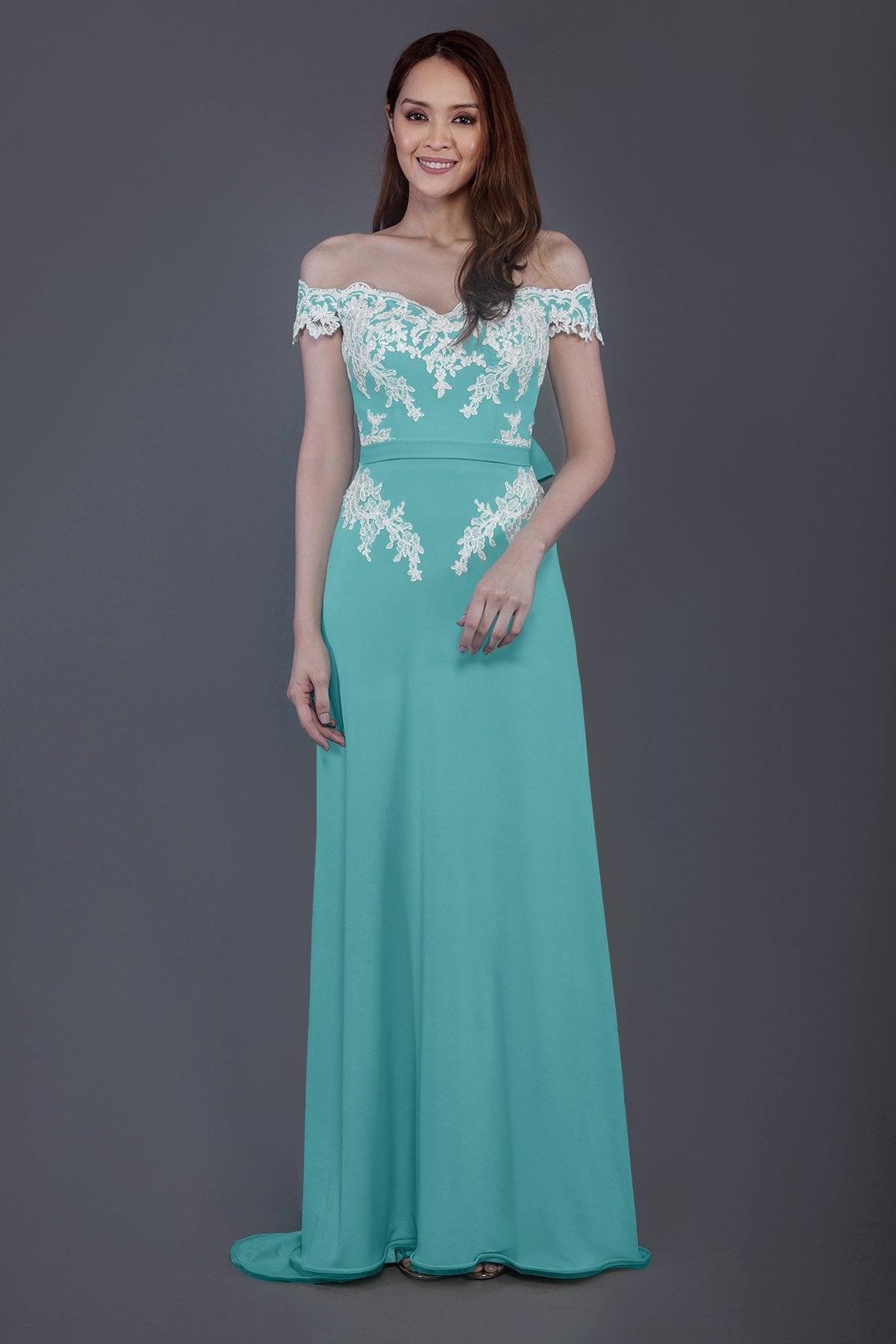 Sheath Sweep Train Knitted Fabric Bridesmaid Dress PR3561 - COCOMELODY