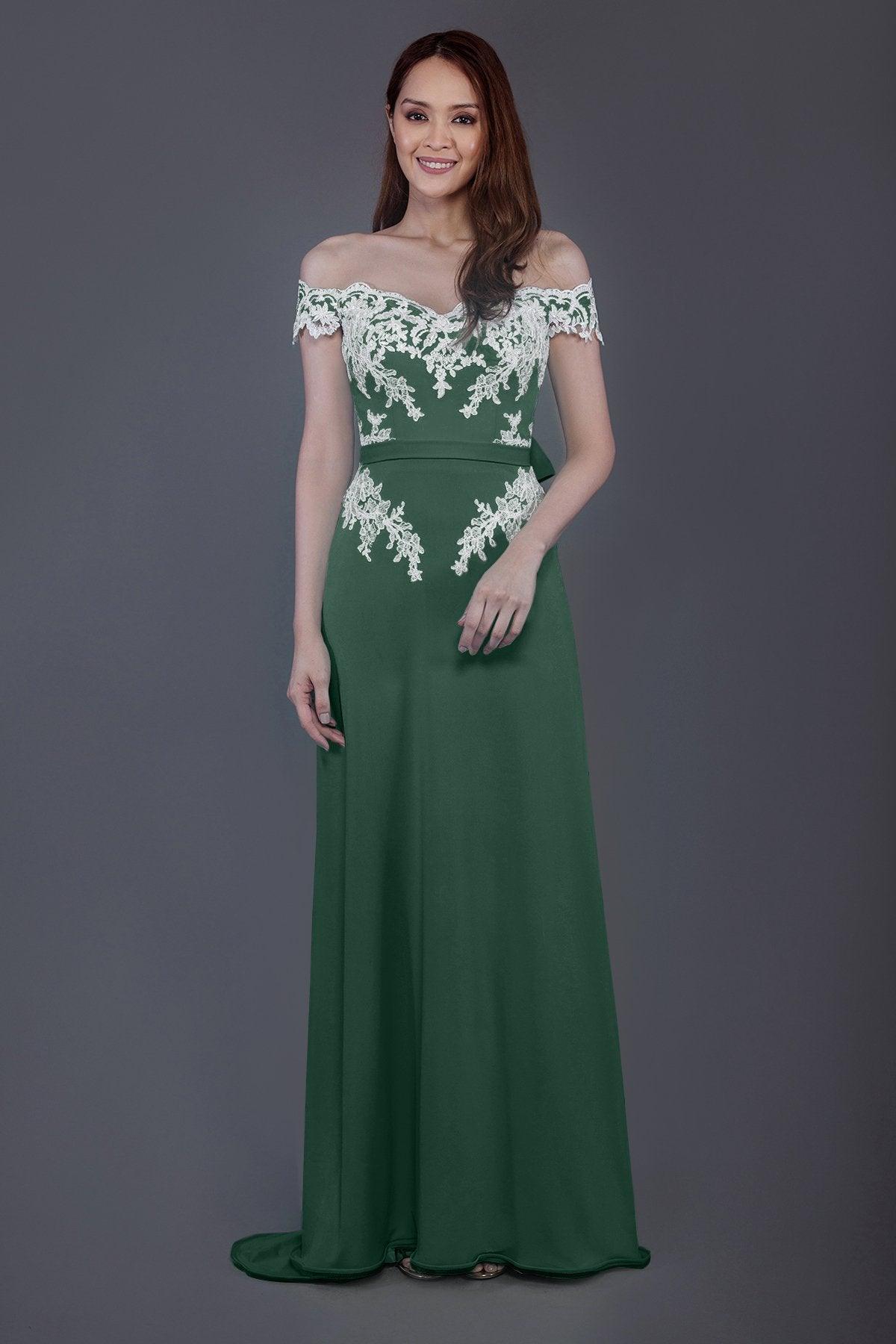 Sheath Sweep Train Knitted Fabric Bridesmaid Dress PR3561 - COCOMELODY