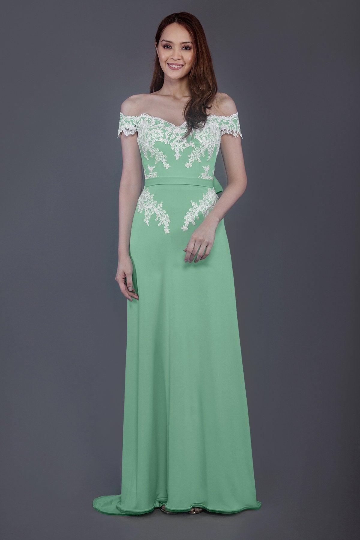 Sheath Sweep Train Knitted Fabric Bridesmaid Dress PR3561 - COCOMELODY