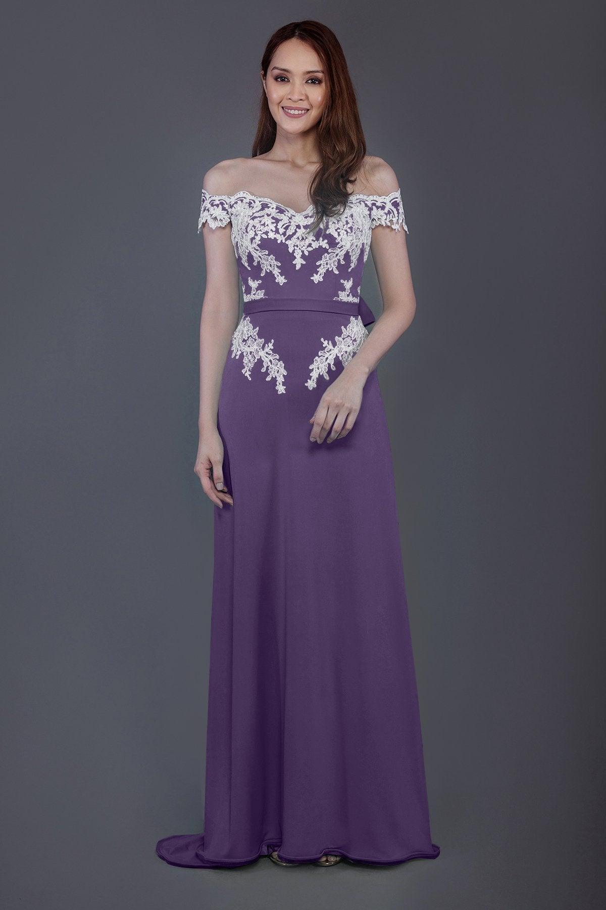 Sheath Sweep Train Knitted Fabric Bridesmaid Dress PR3561 - COCOMELODY