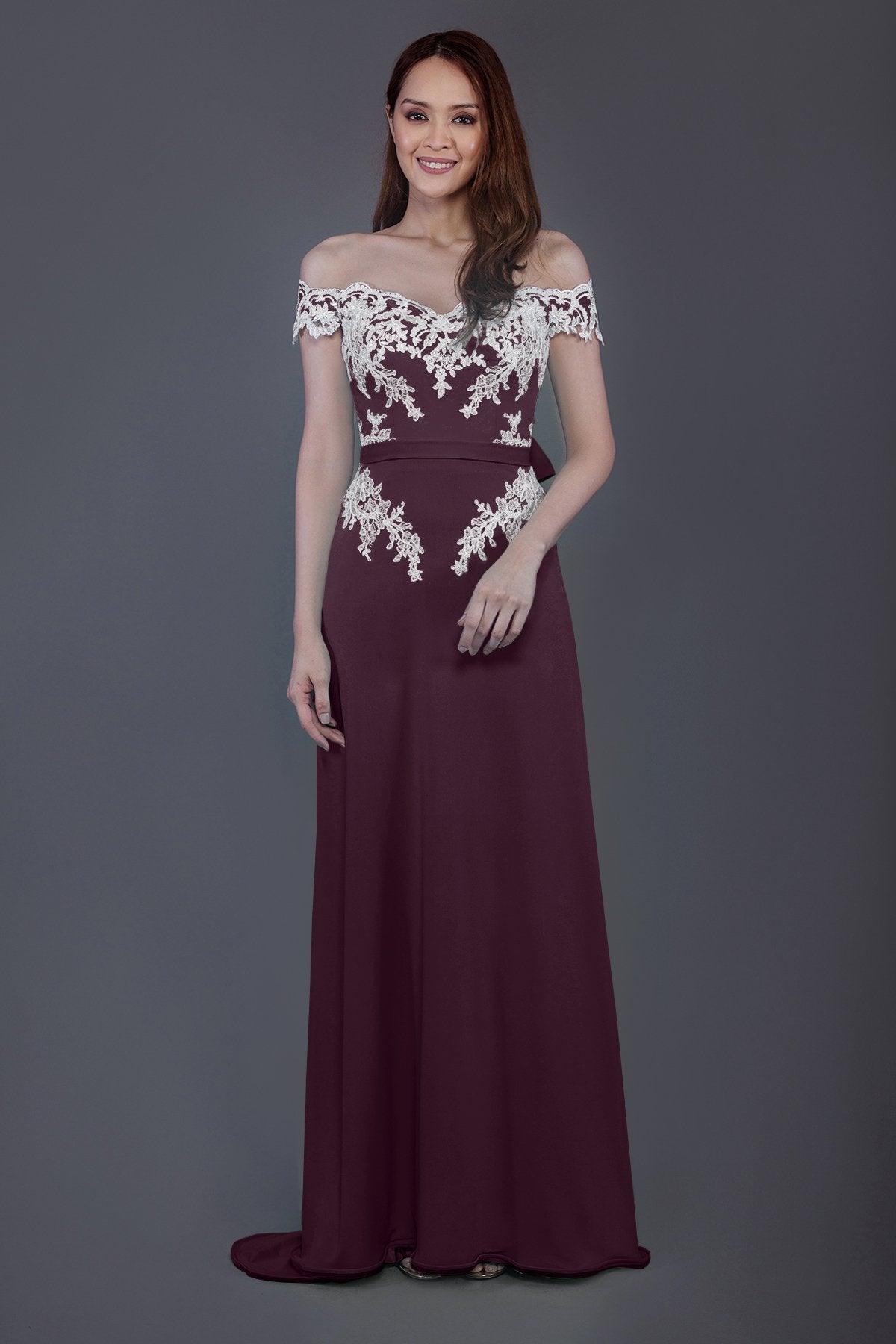 Sheath Sweep Train Knitted Fabric Bridesmaid Dress PR3561 - COCOMELODY