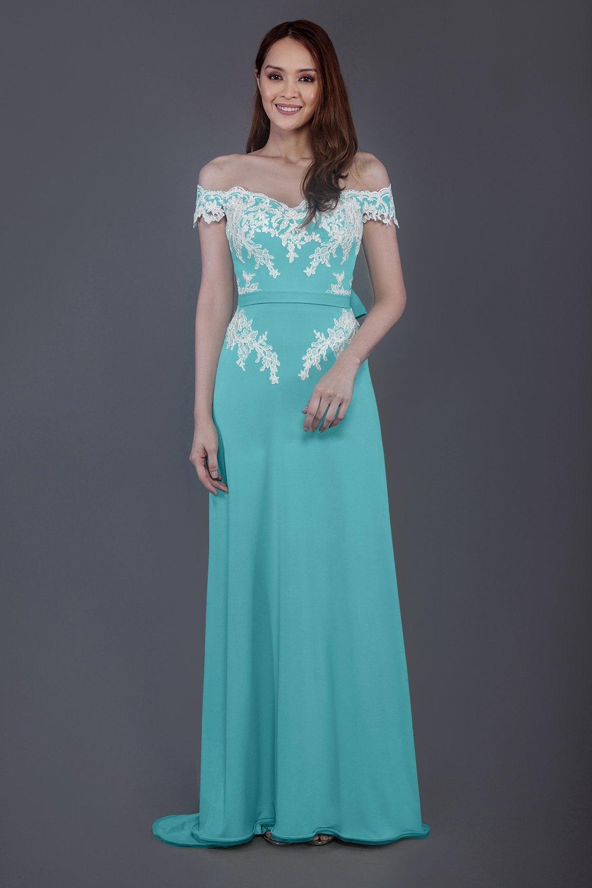 Sheath Sweep Train Knitted Fabric Bridesmaid Dress PR3561 - COCOMELODY