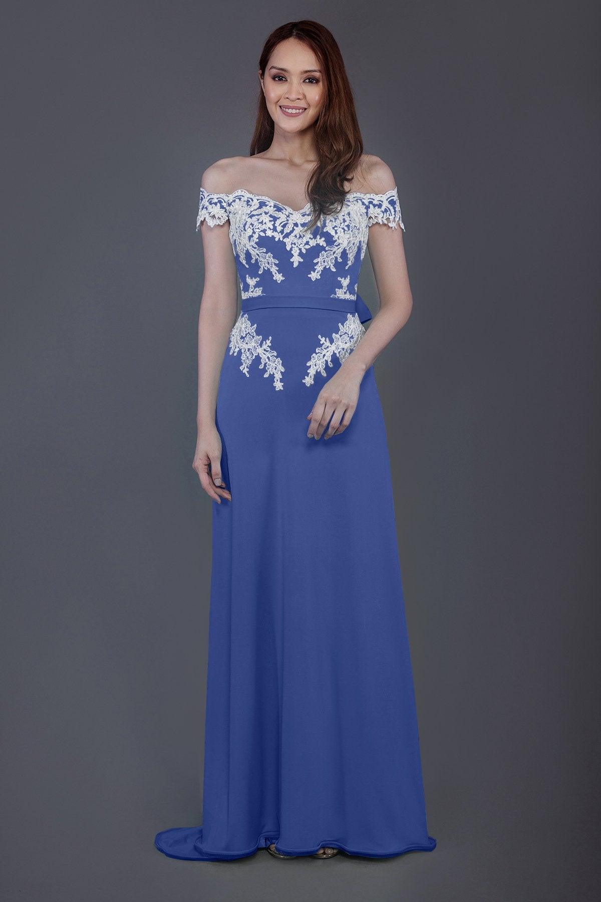 Sheath Sweep Train Knitted Fabric Bridesmaid Dress PR3561 - COCOMELODY