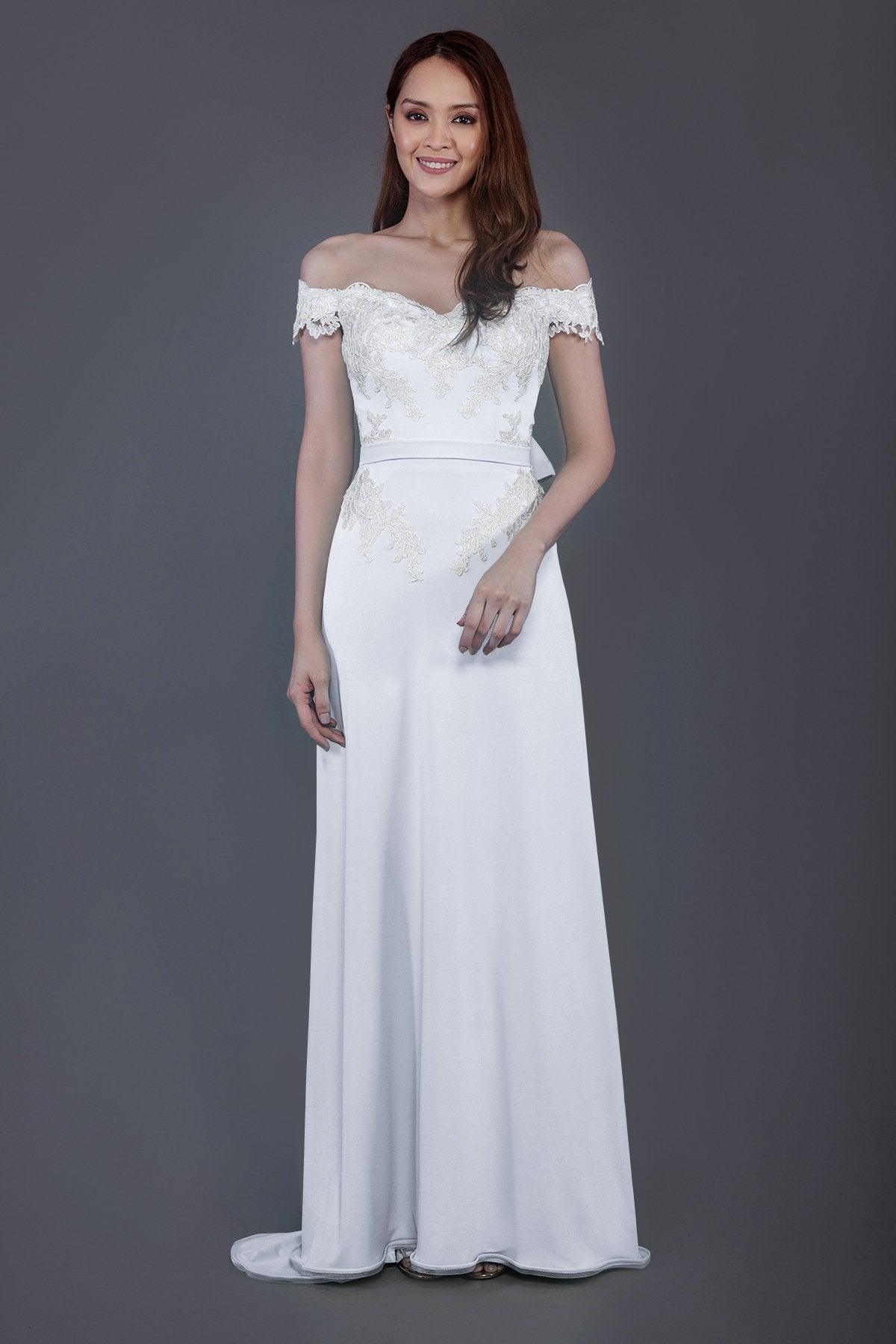 Sheath Sweep Train Knitted Fabric Bridesmaid Dress PR3561 - COCOMELODY