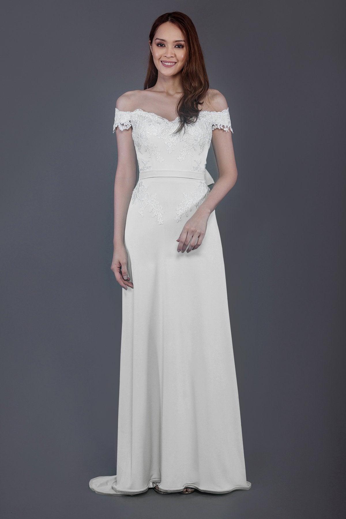 Sheath Sweep Train Knitted Fabric Bridesmaid Dress PR3561 - COCOMELODY