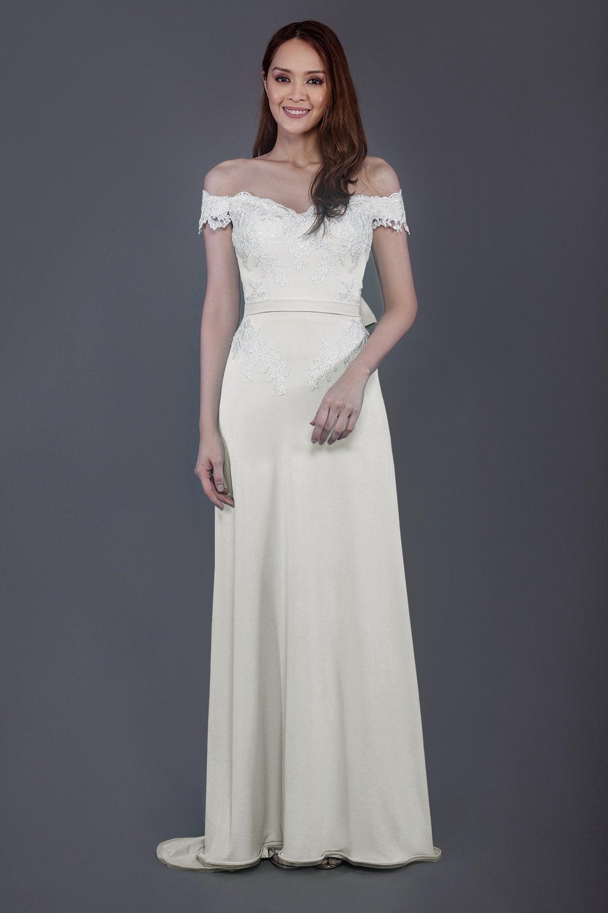 Sheath Sweep Train Knitted Fabric Bridesmaid Dress PR3561 - COCOMELODY