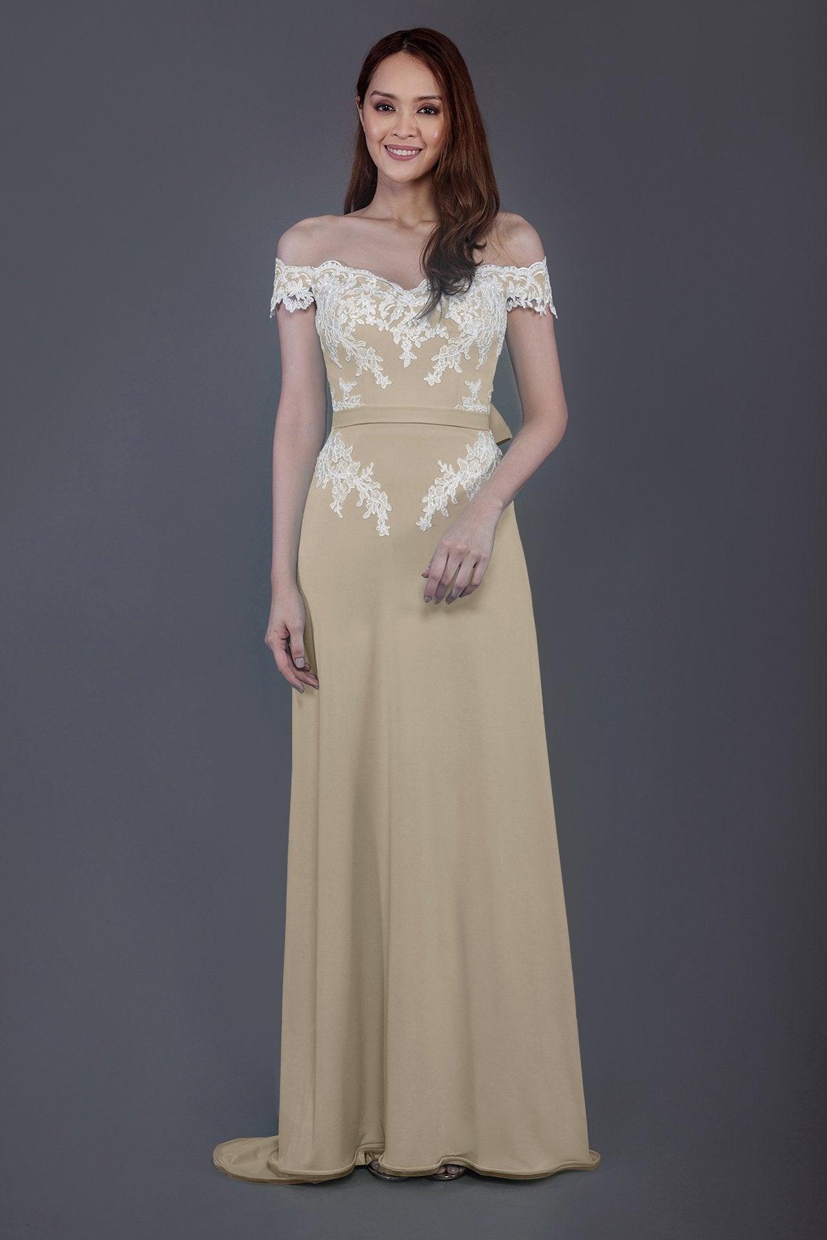 Sheath Sweep Train Knitted Fabric Bridesmaid Dress PR3561 - COCOMELODY