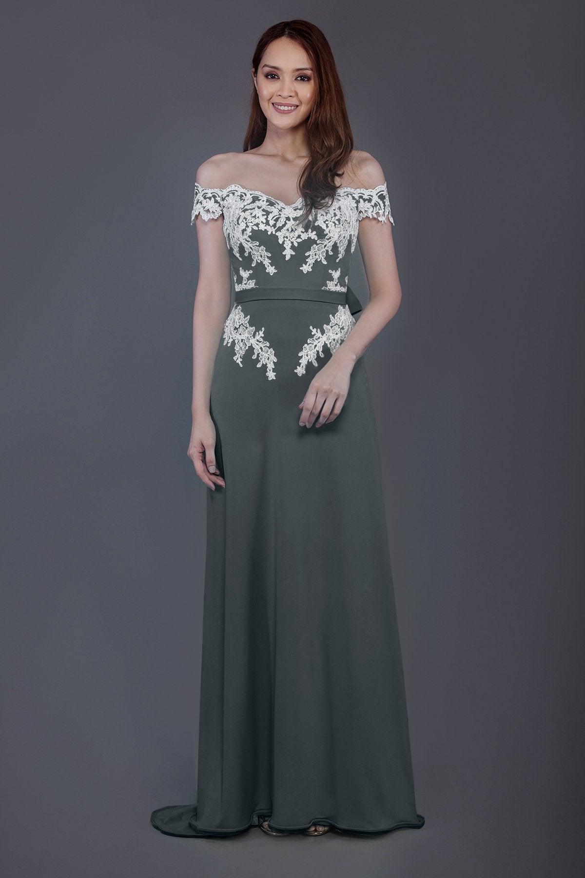 Sheath Sweep Train Knitted Fabric Bridesmaid Dress PR3561 - COCOMELODY